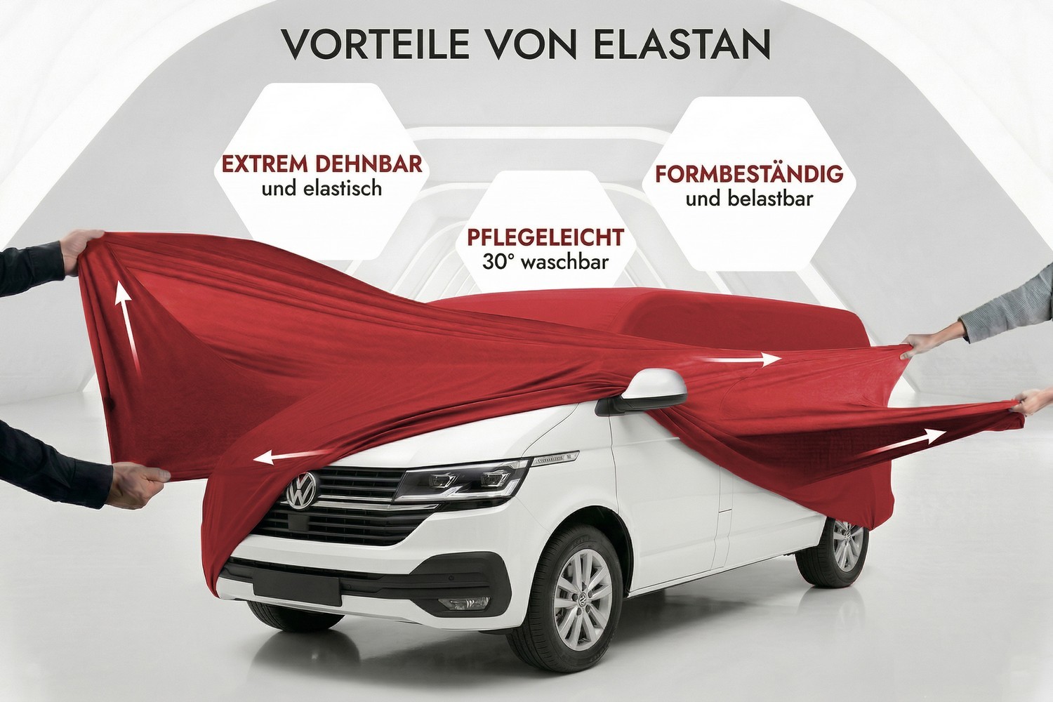 Autoabdeckung Indoor Stretch Plus Van rot (4)