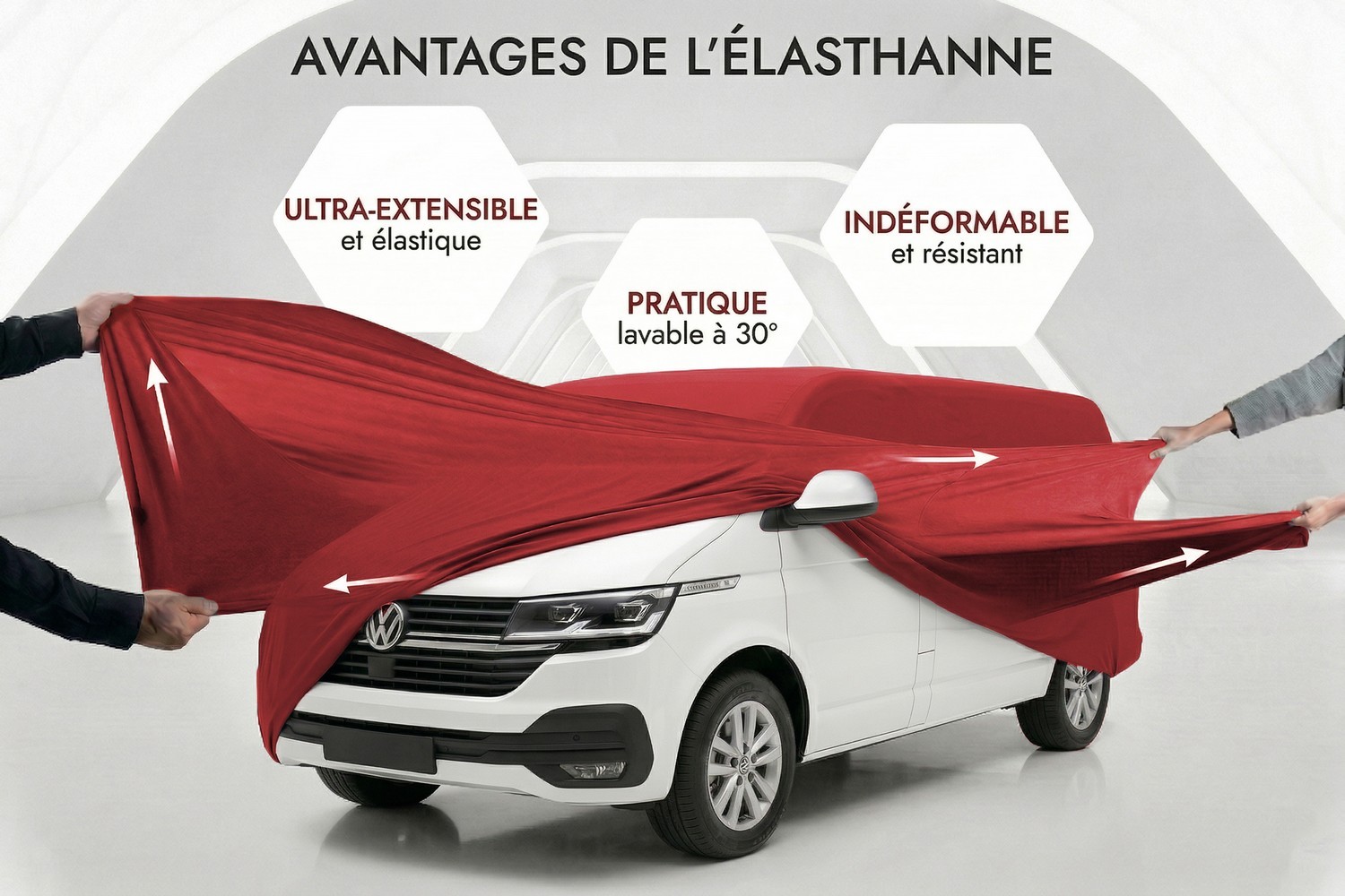 Housse de voiture Indoor Stretch Plus van rouge (4)
