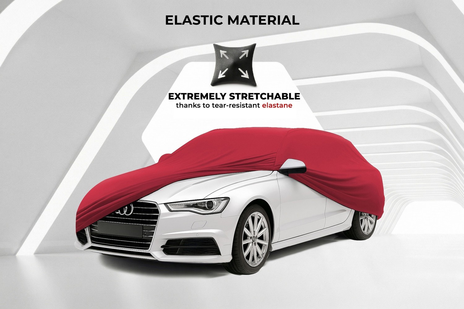 Car cover Indoor Stretch Plus station wagon red (3)