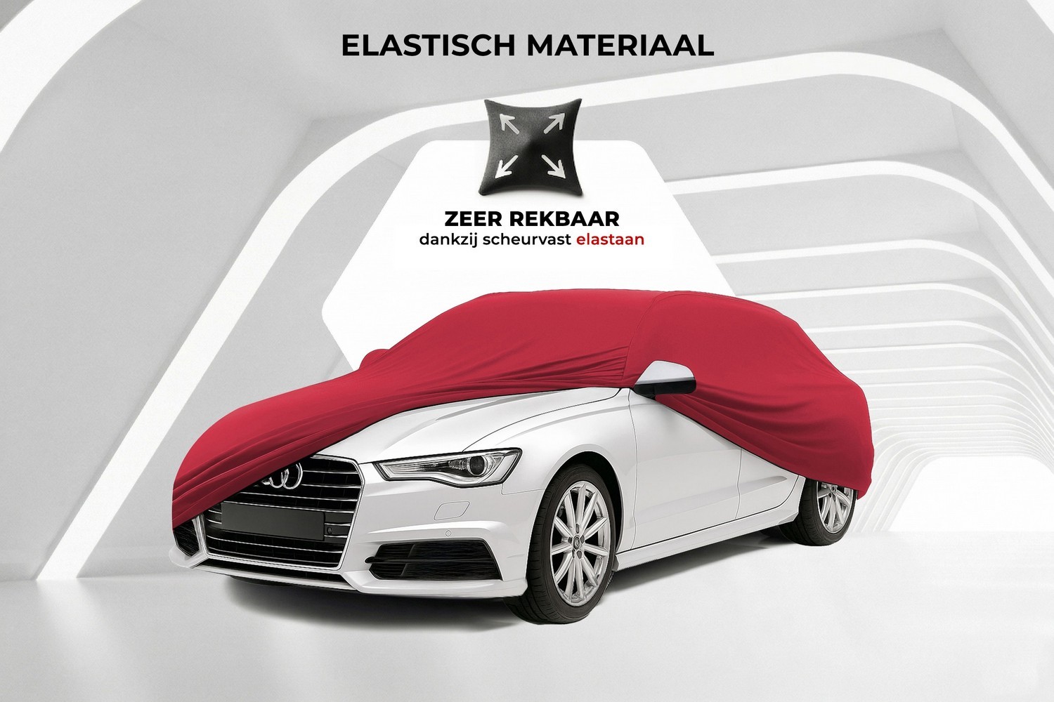 Autohoes Indoor Stretch Plus stationwagen rood (3)