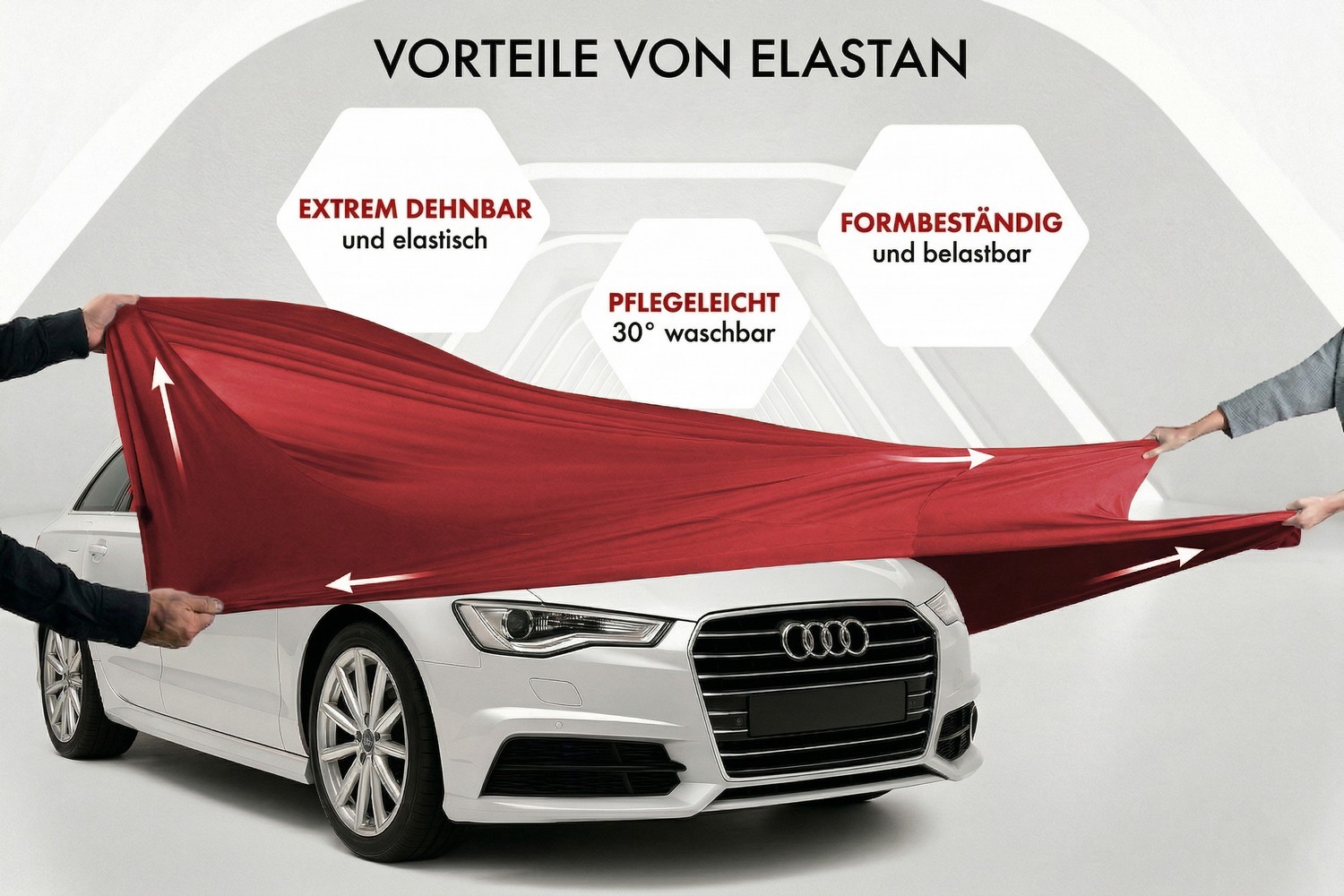 Autoabdeckung Indoor Stretch Plus Kombi rot (4)