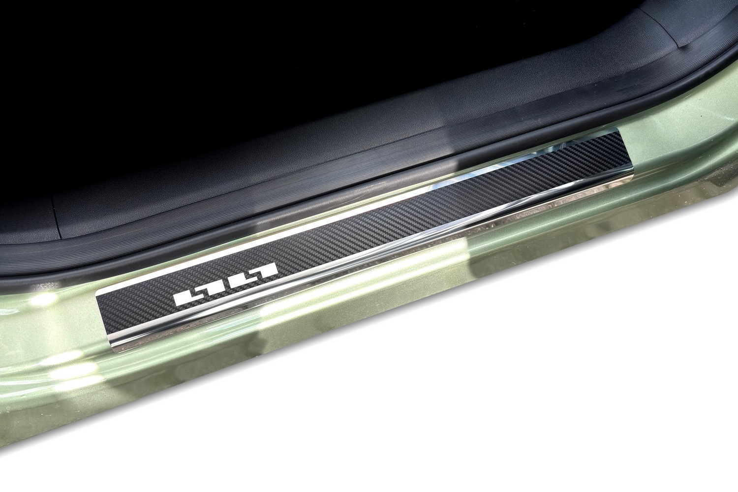 Door sill plates suitable for Chery Jaecoo 7 2023-present stainless steel - carbon foil