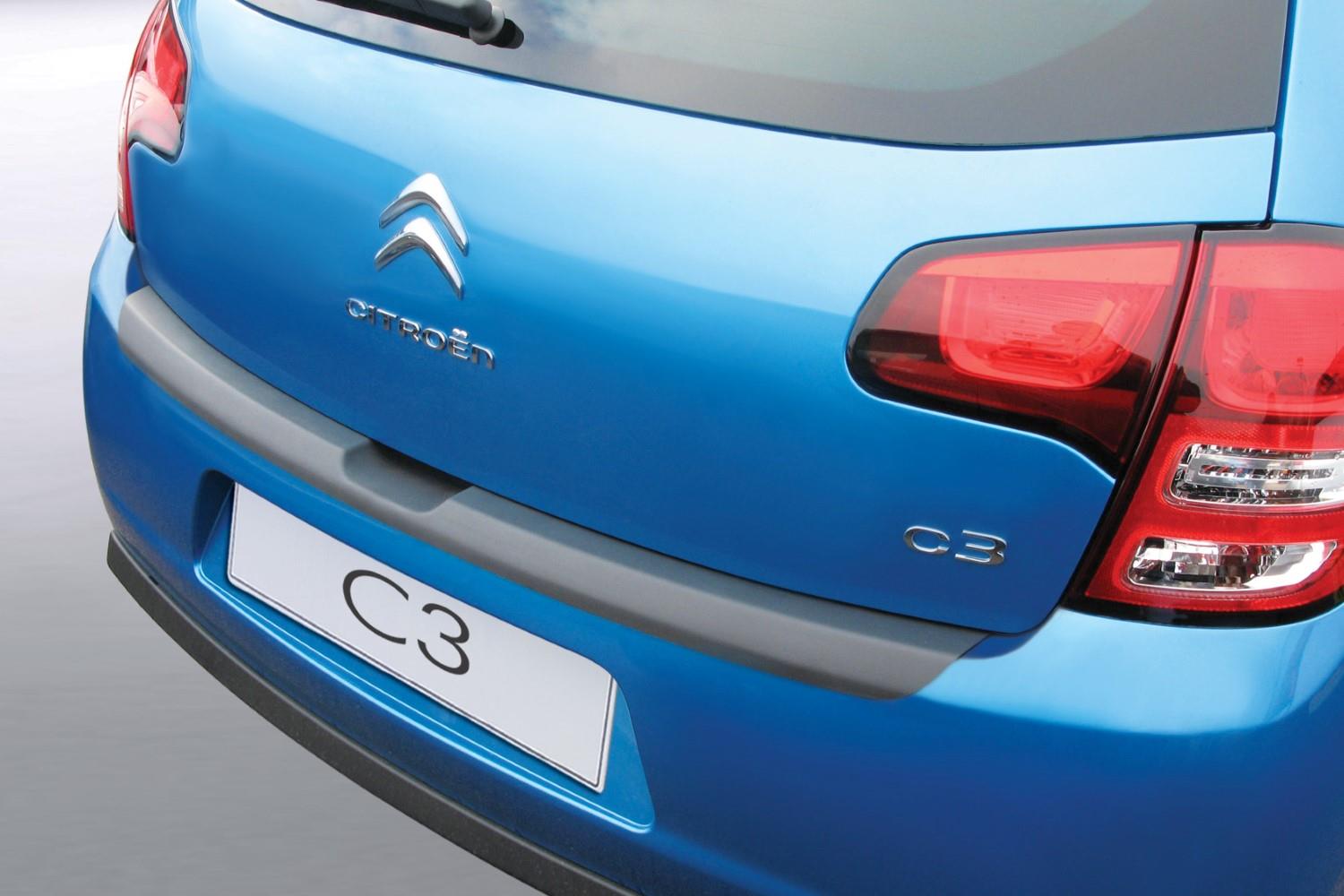 Protection de seuil de coffre convient à Citroën C3 II 2009-2016 5 portes bicorps ABS - noir mat