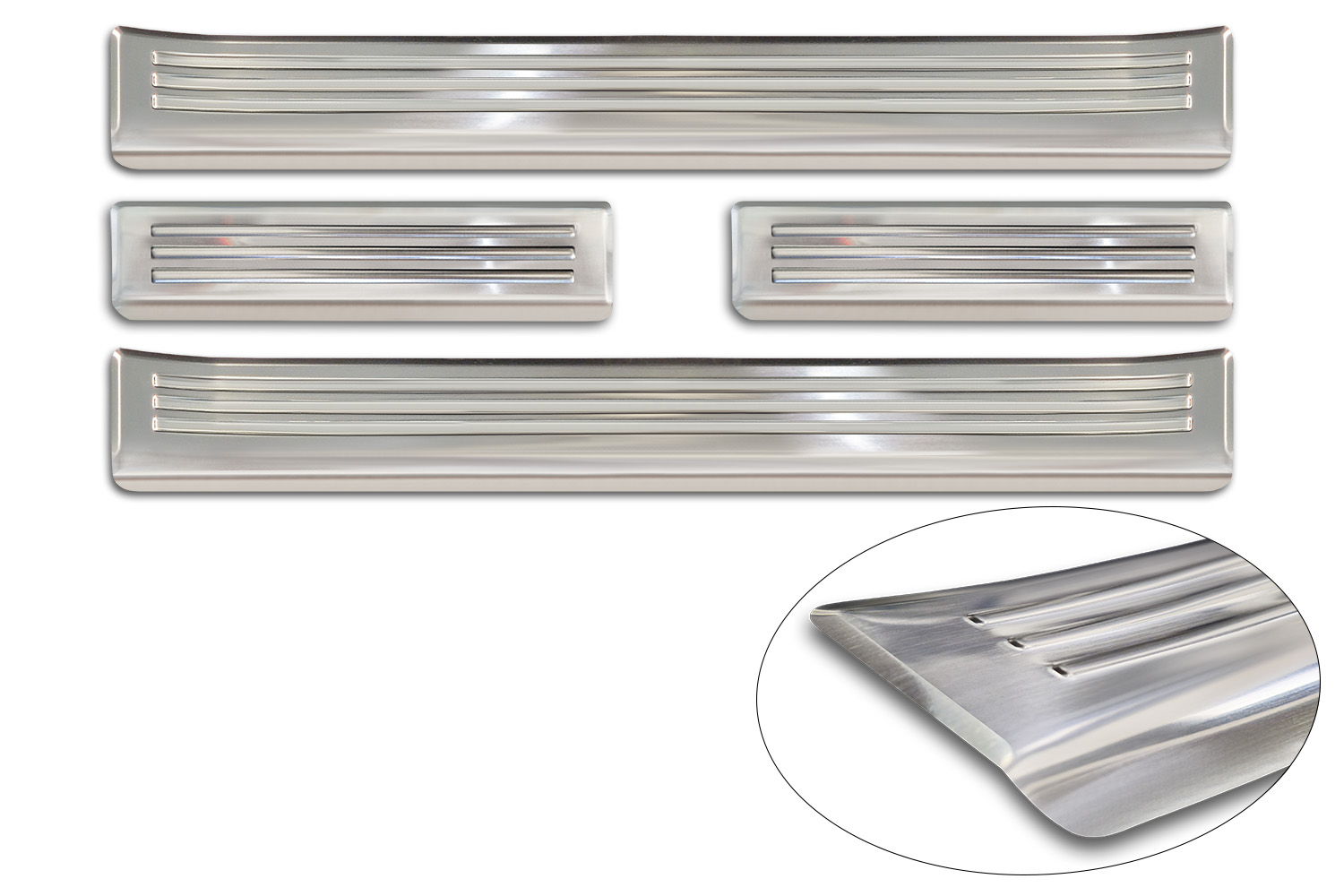 Door sill plates suitable for Citro&euml;n C3 IV 2024-present 5-door hatchback stainless steel brushed 4 pieces (4)
