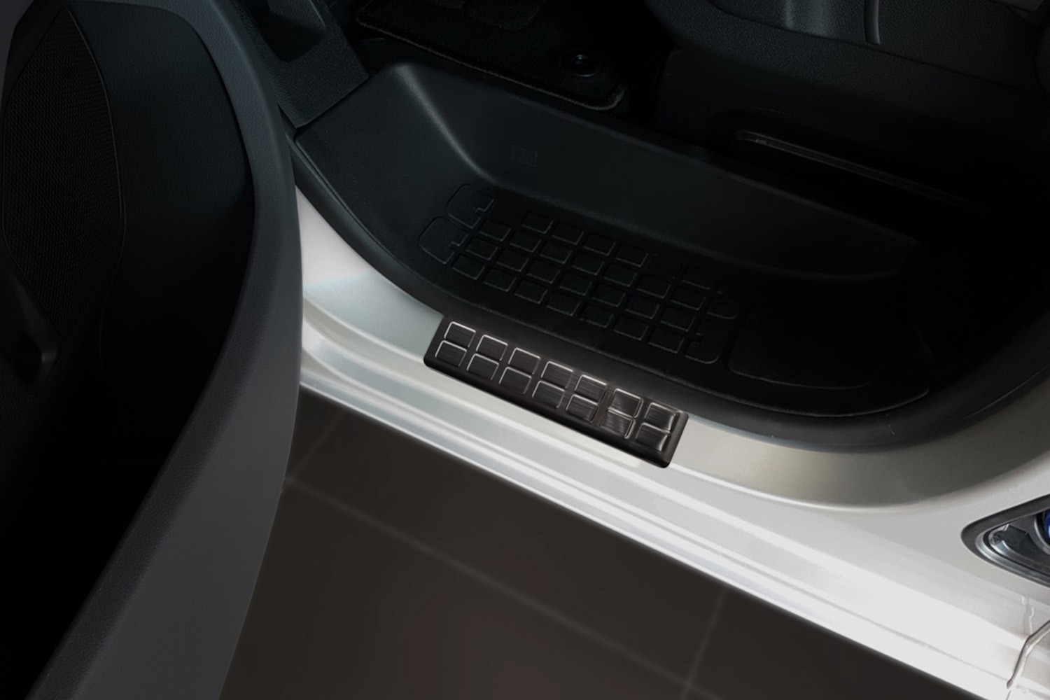 Seuils de portes convient à Citroën Jumpy III 2016-présent acier inox brossé anthracite 2 pièces