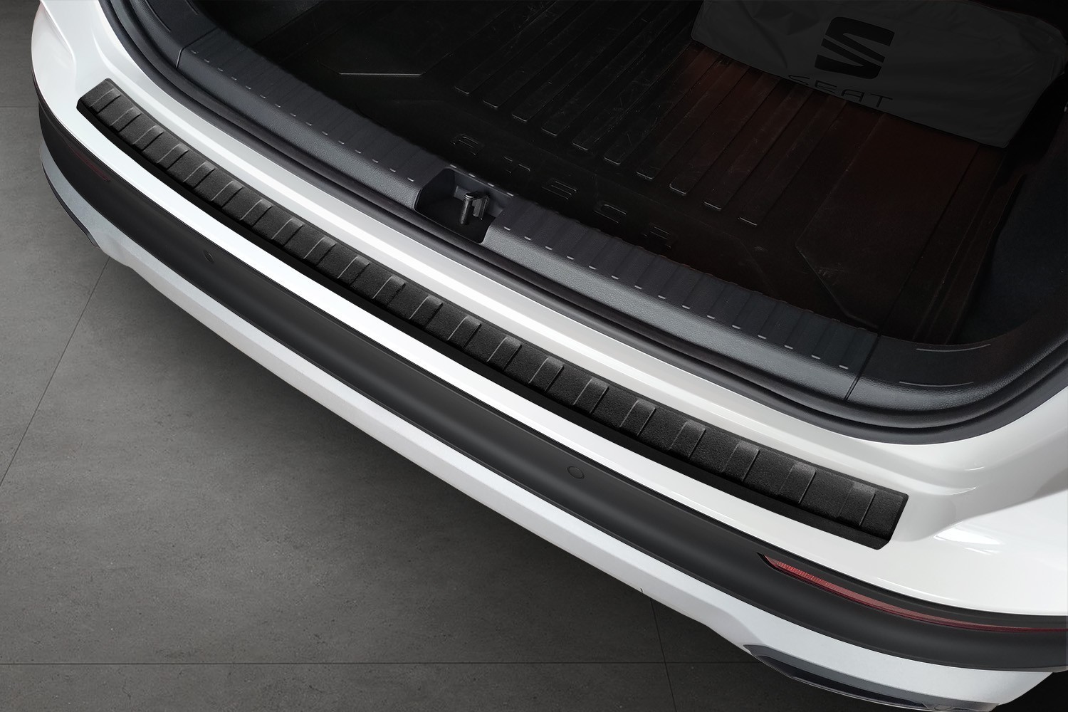 Protector de parachoques trasero compatible con Cupra Ateca 2018-presente acero inoxidable negro mate Protector de parachoques trasero compatible con Cupra Ateca 2018-presente acero inoxidable negro mate