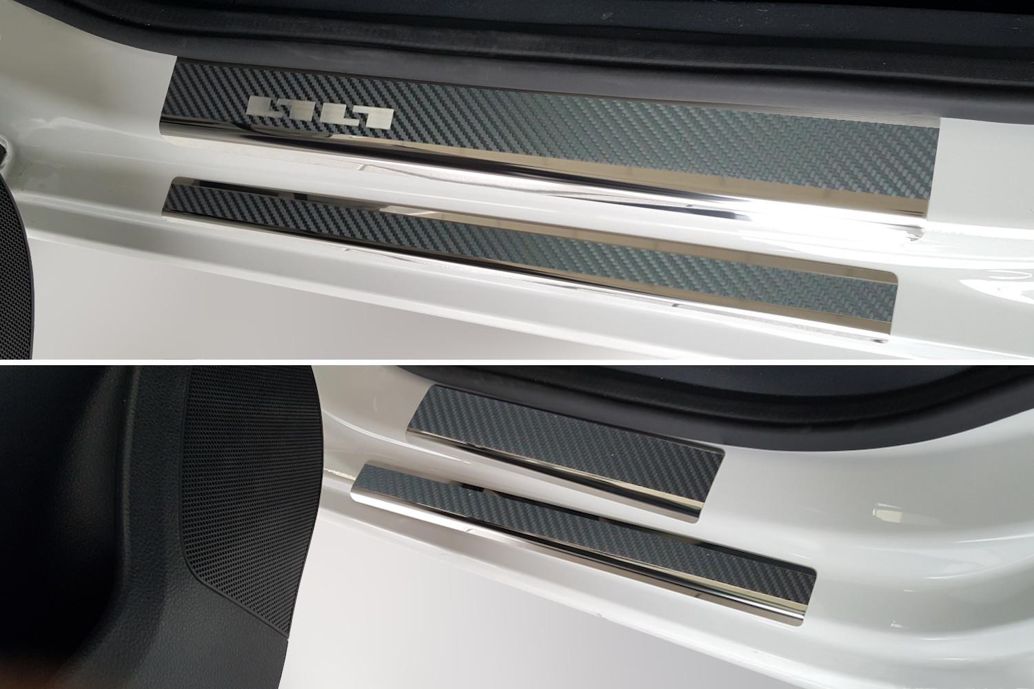 Seuils de portes convient à Volkswagen Arteon Shooting Brake 2020-présent 5 portes bicorps acier inox - feuille de carbone