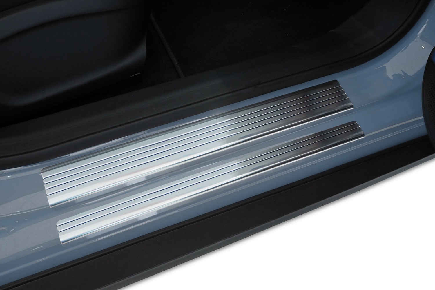 Door sill plates suitable for Volkswagen Golf VII Sportsvan (5G) 2014-2020 wagon stainless steel - PU ribs