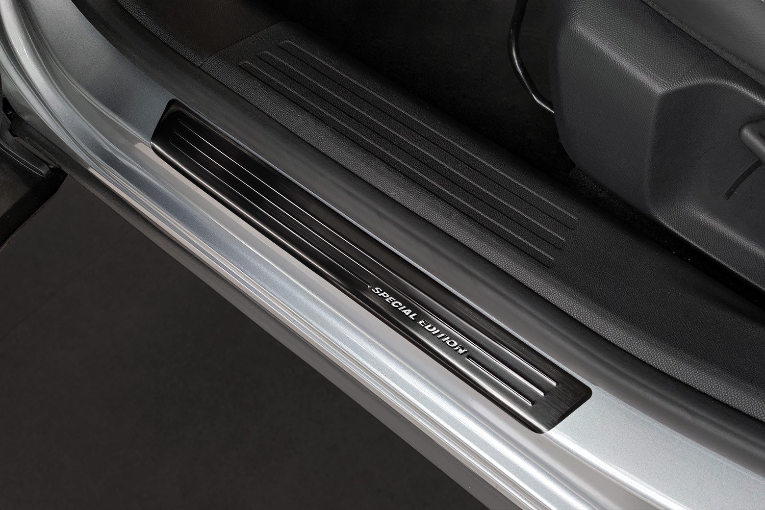 Door sill plates suitable for Volkswagen Golf VIII Variant (CD) 2020-present wagon stainless steel brushed anthracite 4 pieces