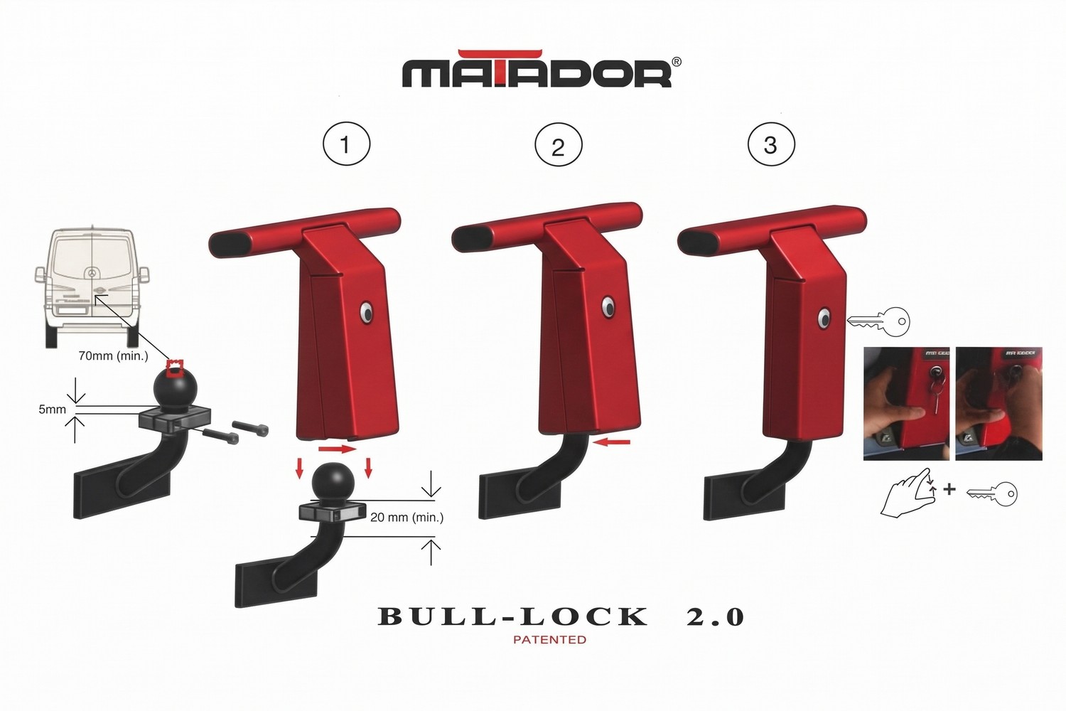 Van lock M-Bull-Lock 2.0 tow bar (3)