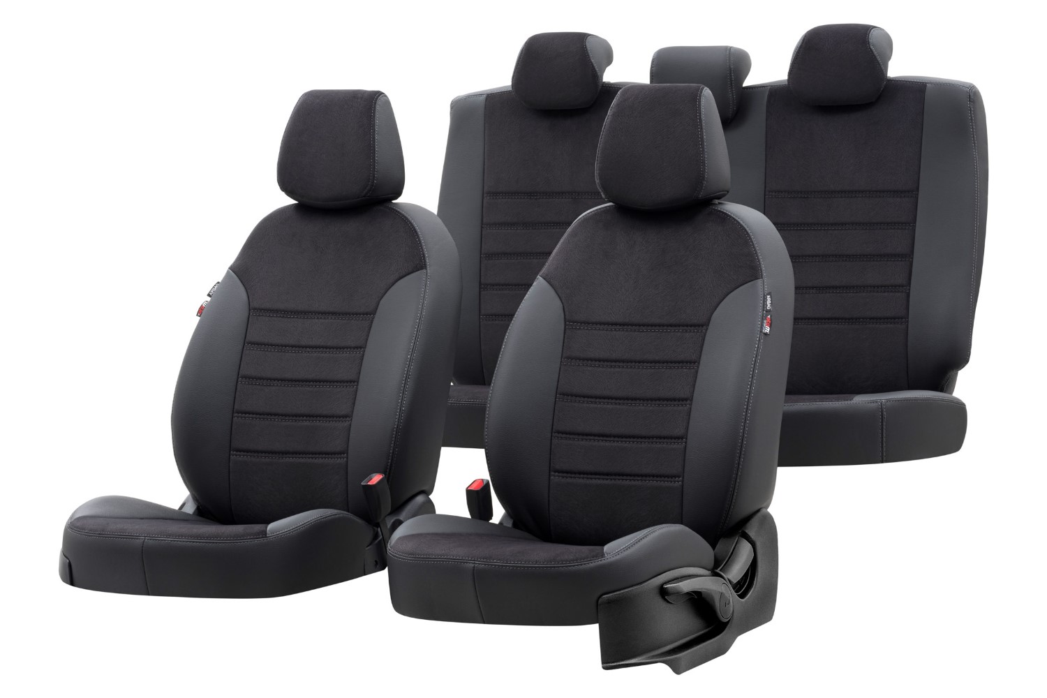 BLACK FRONT NYLON WATERPROOF CAR SEAT COVER SET 2010 on AUDI A1 