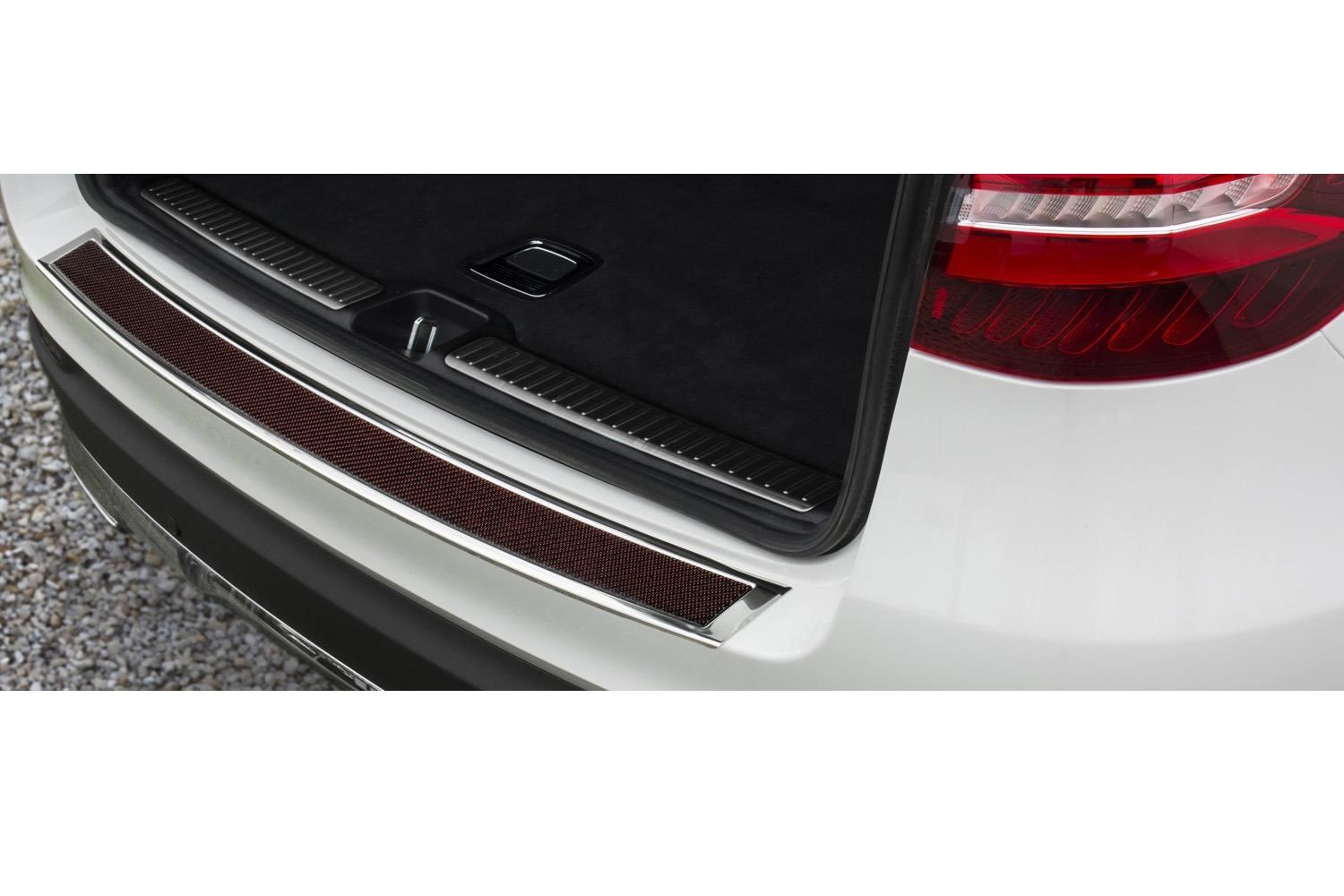 Rear bumper protector suitable for BMW 5 Series Touring (F11) 2010-2017 wagon stainless steel - carbon