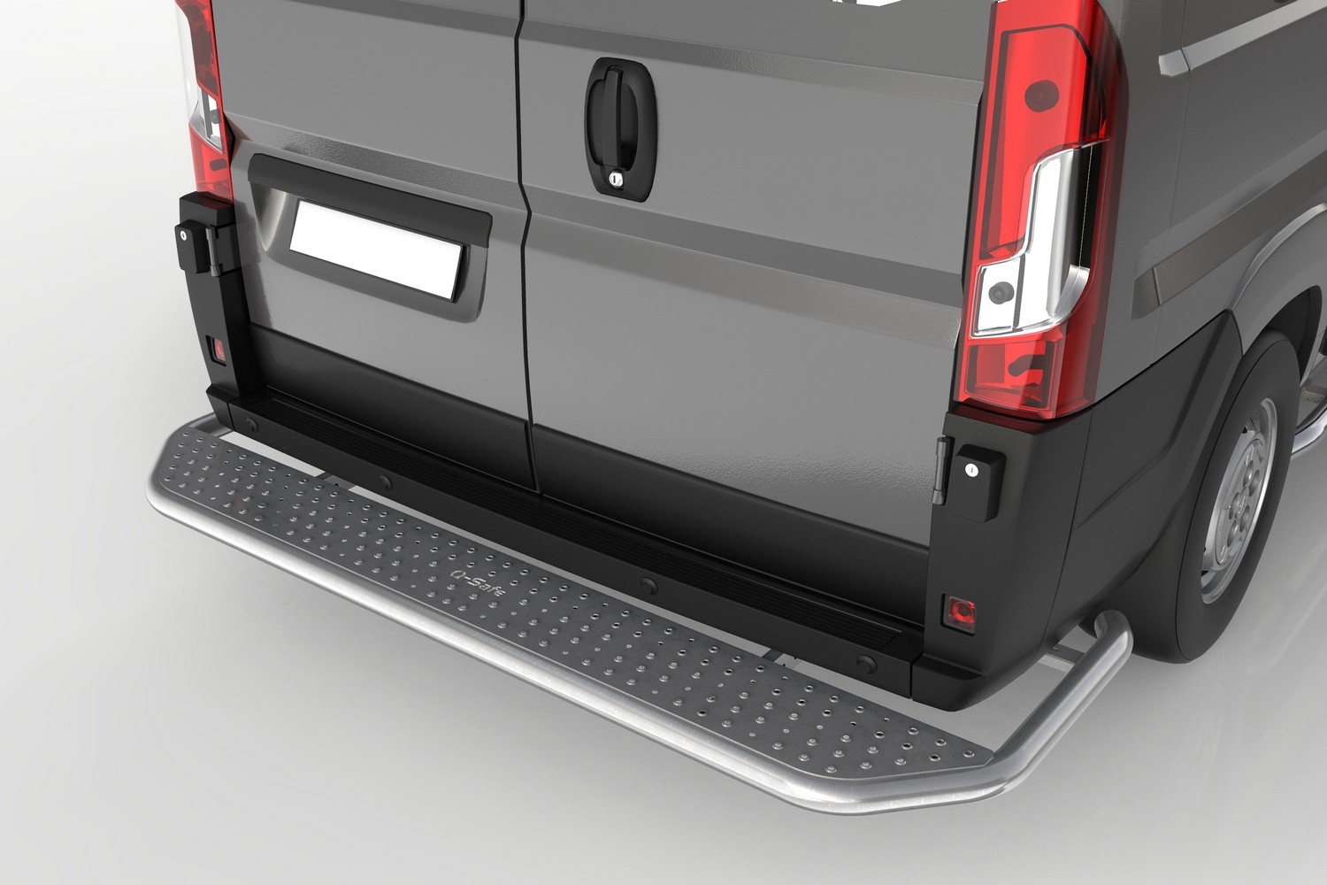 Achteropstap met hoekbescherming geschikt voor Citroën Jumper II 2014-heden rvs geborsteld