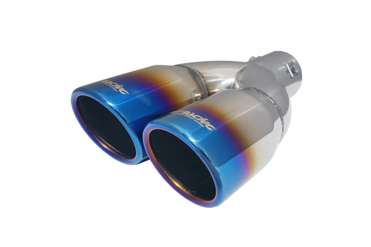 Uitlaatsierstuk Simoni Racing 2x rond 76 mm - aansluiting 37-60 mm titanium