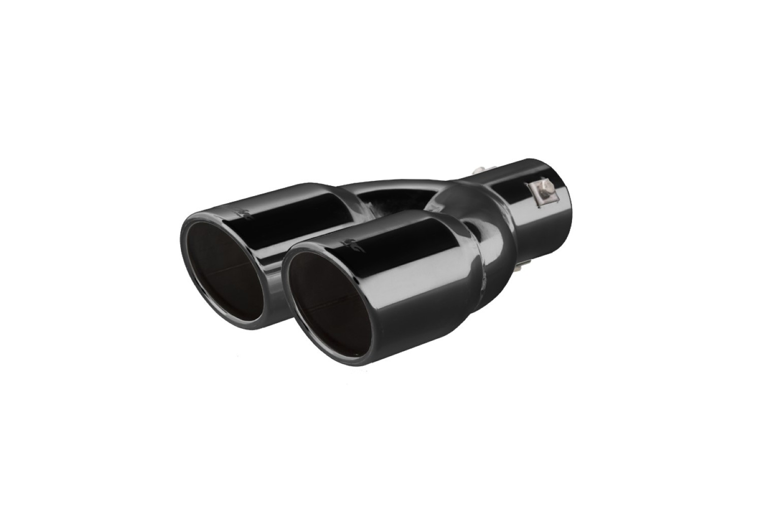 Uitlaatsierstuk Simoni Racing 2x rond 76 mm - aansluiting 37-60 mm zwart