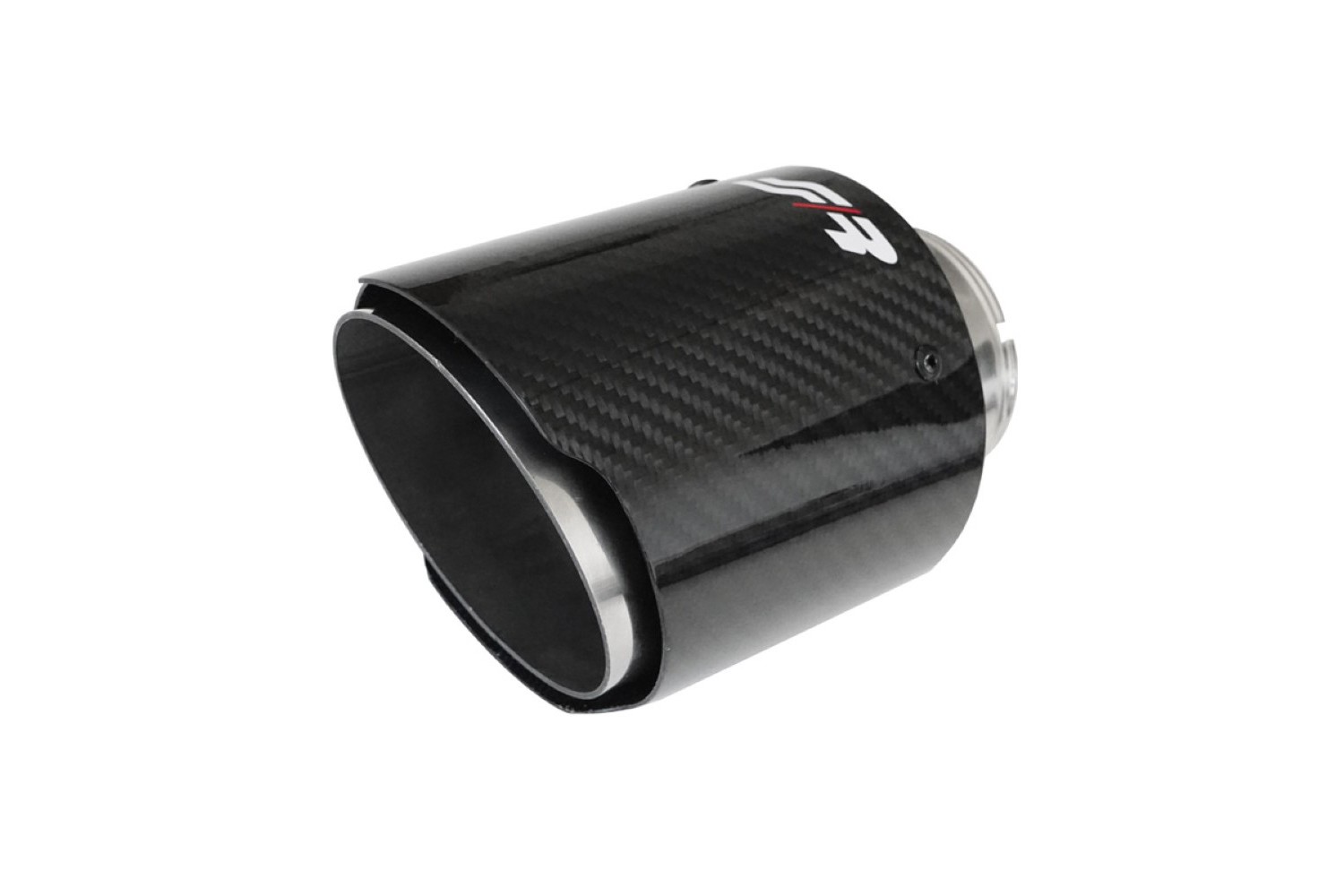 Exhaust trim Simoni Racing round 89 mm - connection 58-60 mm shiny-carbon