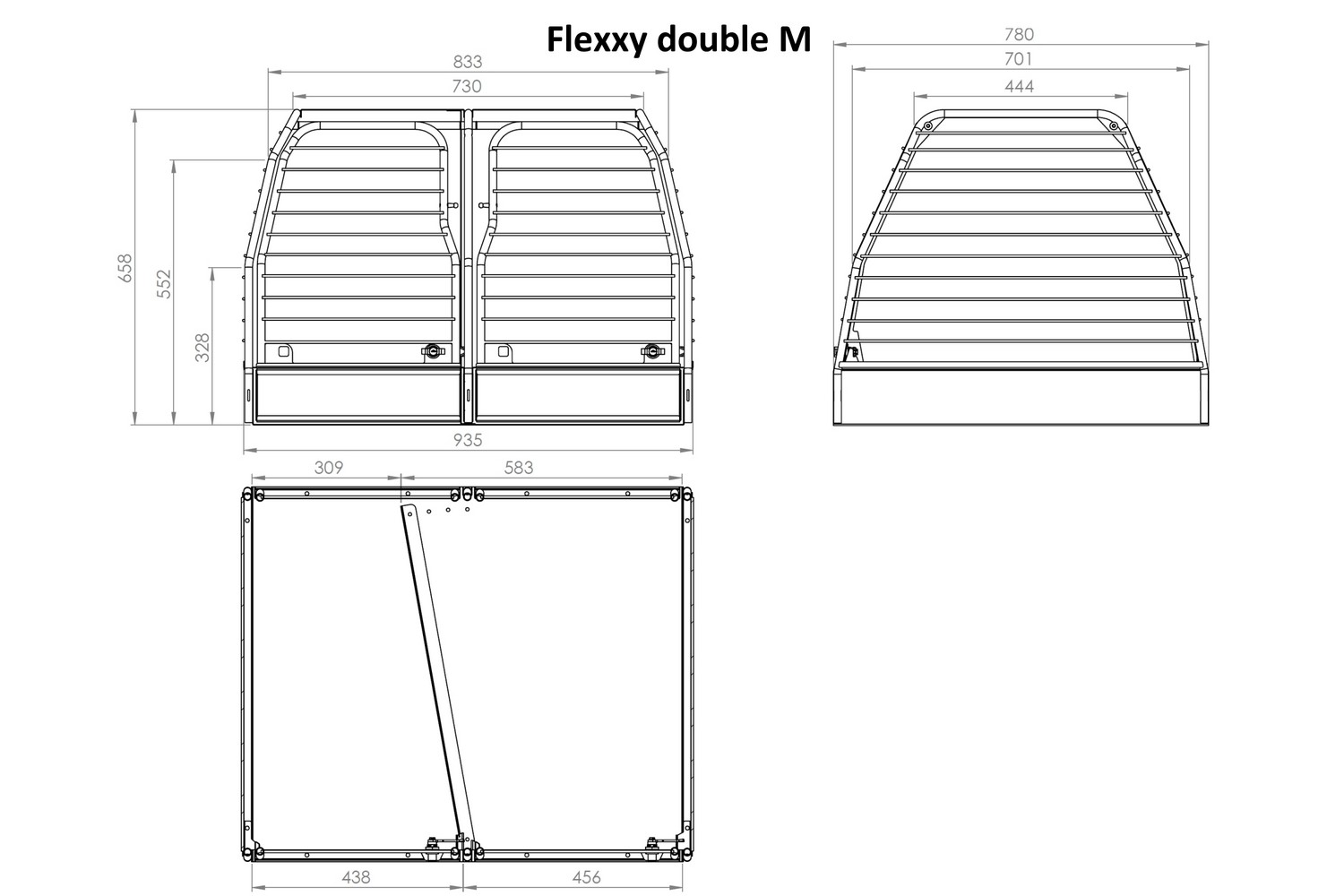 Flexxy double Medium dog crate - Hundebox - hondenbench - cage pour chien (8)