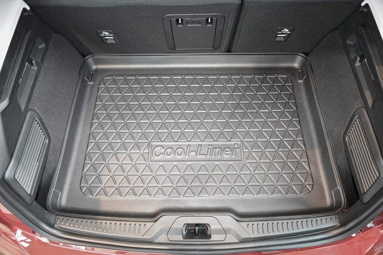  Voiture Tapis Coffre pour Ford Edge(7seats) 2021,Cuir Trunk Mat  Etanche Antidérapant Non Toxique Tapis Protection Coffre Toutes  Saisons,Beige