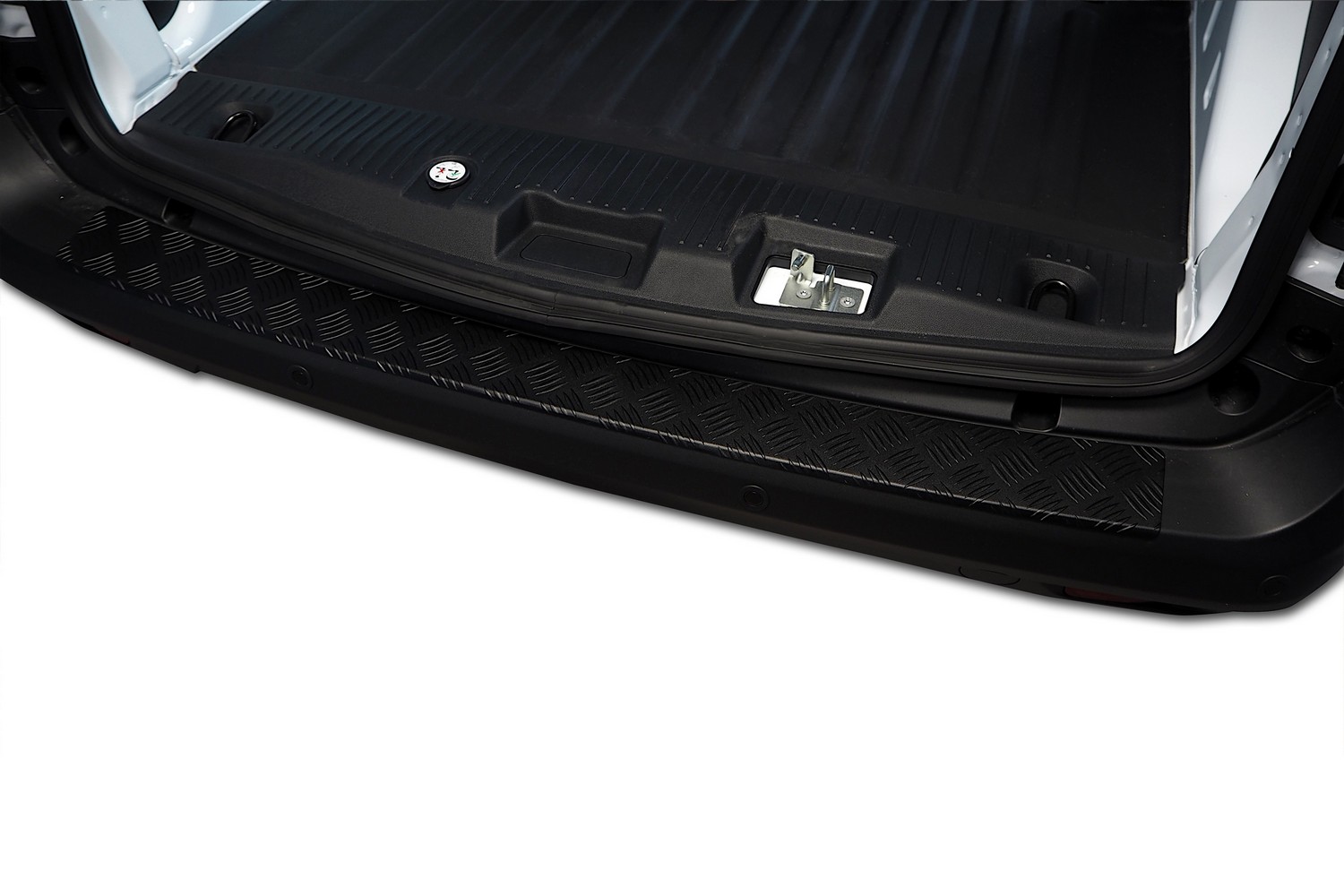 Rear bumper protector Ford Transit & Tourneo Courier II 2023-present aluminium diamond plate matt black