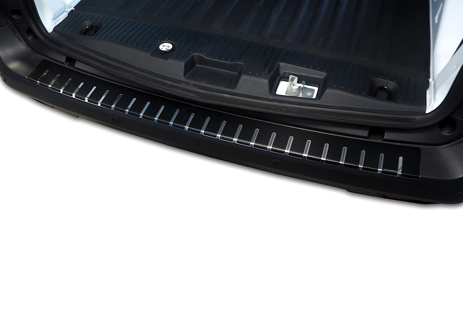 Rear bumper protector suitable for Ford Transit & Tourneo Courier II 2023-present stainless steel - carbon foil