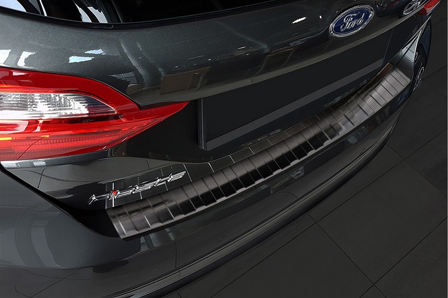 Bumperbeschermer geschikt voor Ford Fiesta VII 2017-heden 3 & 5-deurs hatchback RVS geborsteld antraciet