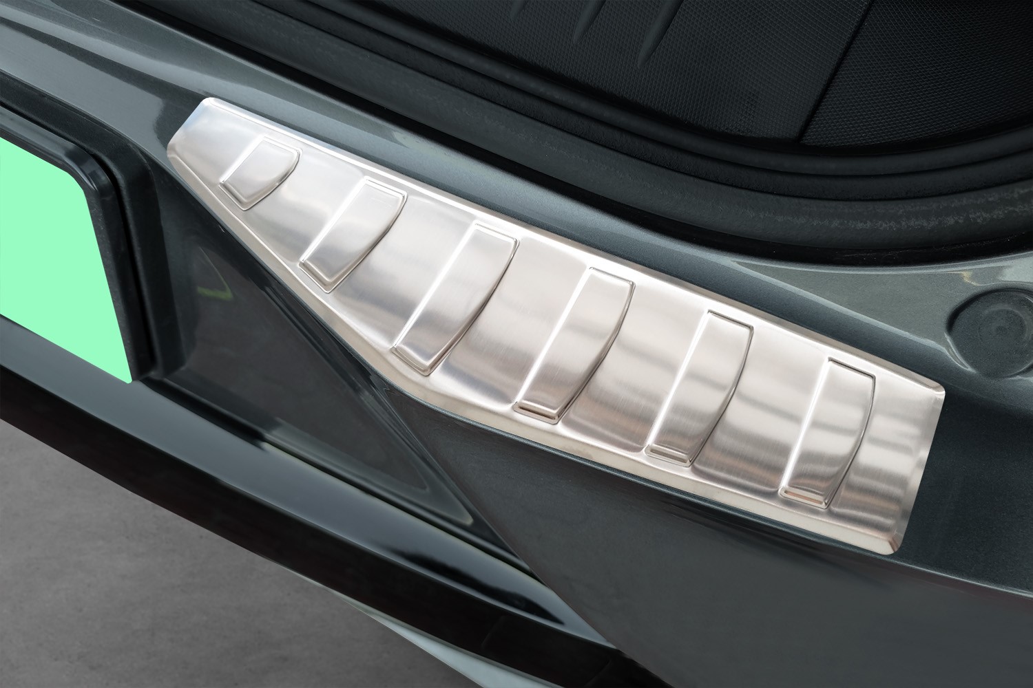 Rear bumper protector Ford Mustang Mach-E stainless steel brushed