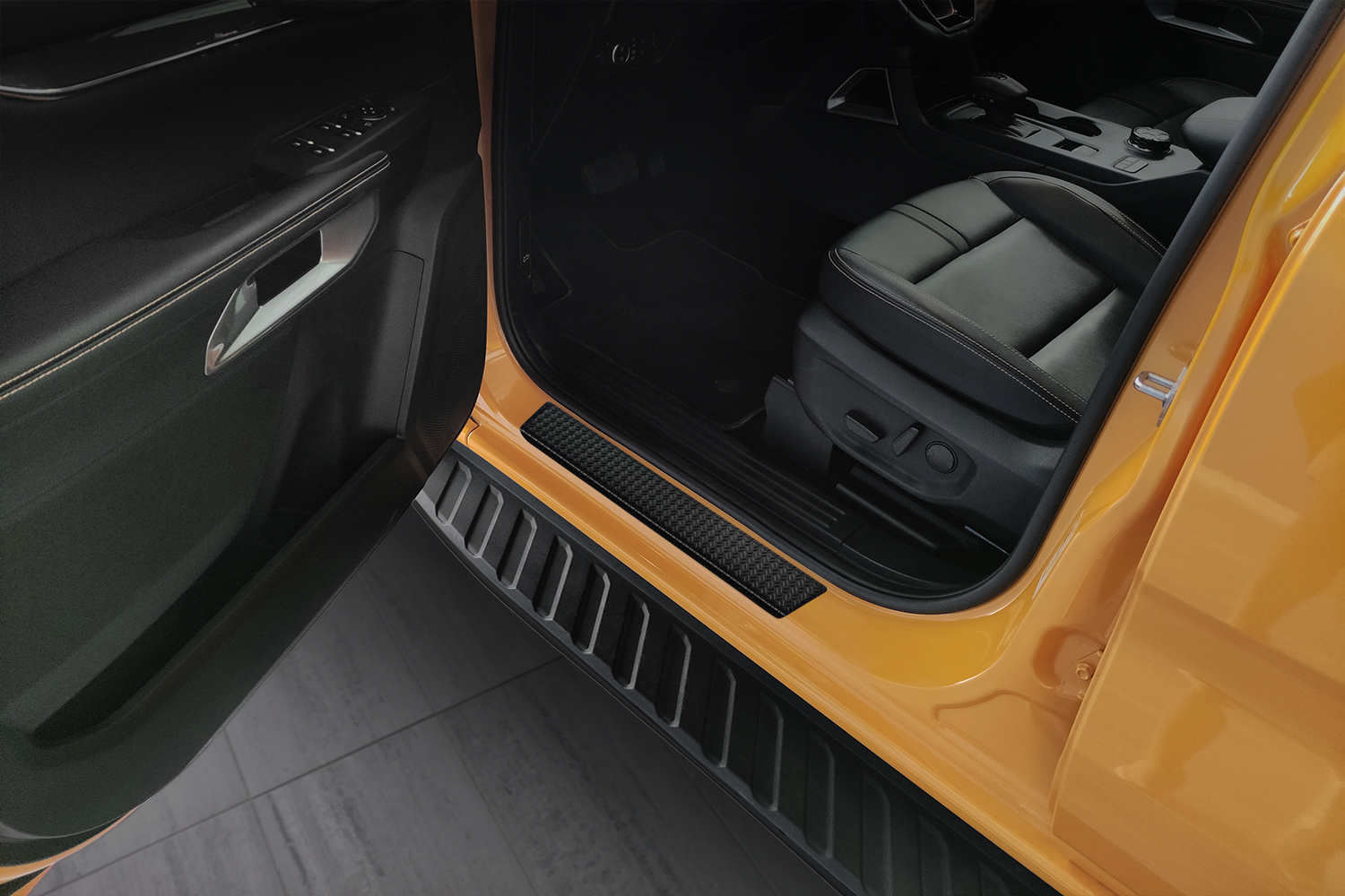 Einstiegsleisten passend für Ford Ranger IV 2022-heute Aluminium Riffelblech mattschwarz 4-teilig