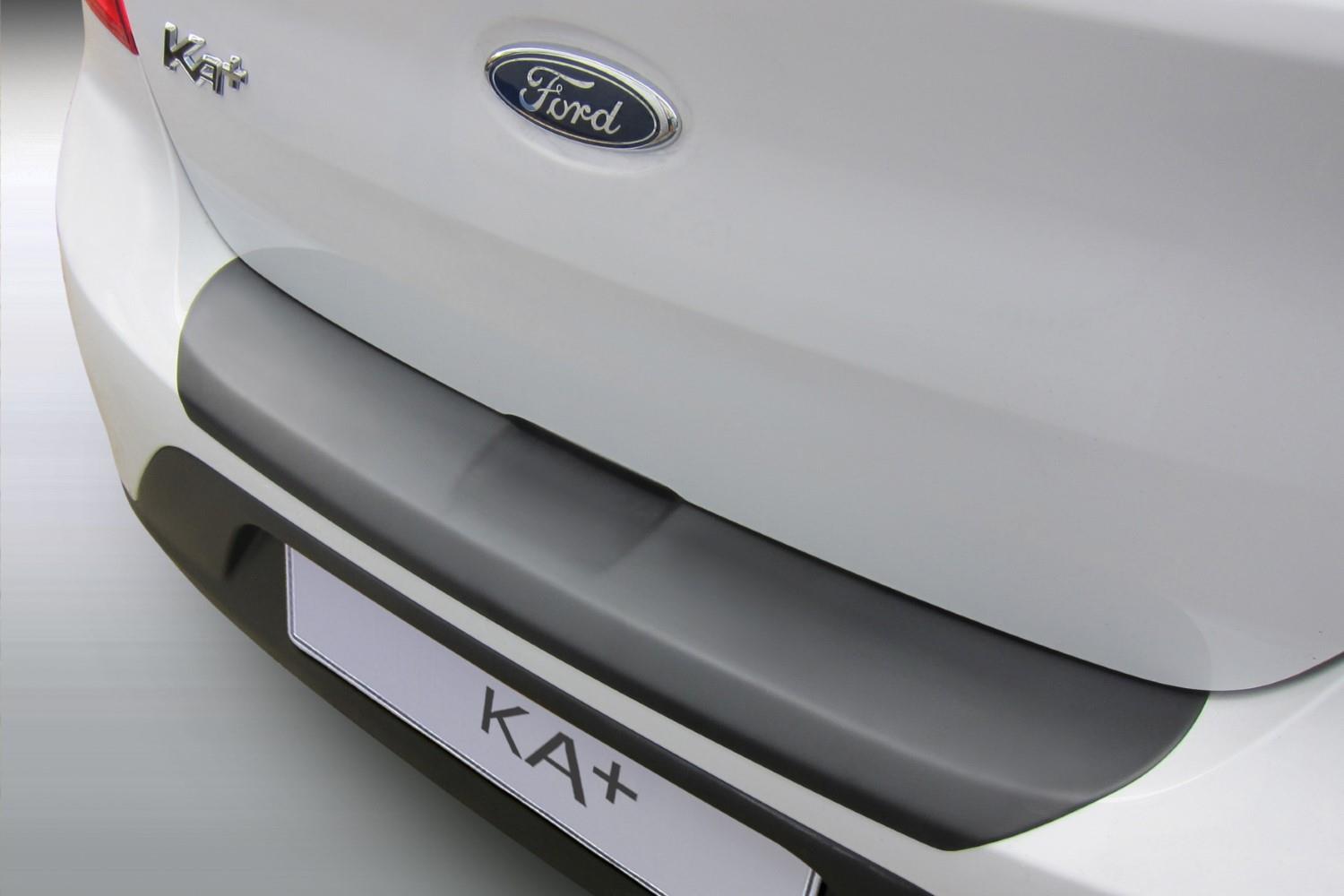 Rear bumper protector Ford Ka+ 2016-2018 5-door hatchback ABS - carbon look