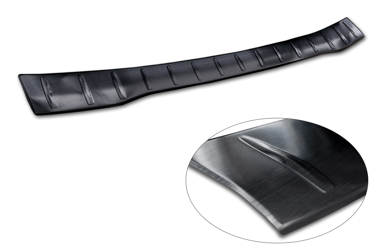 Rear bumper protector Ford Transit Custom II 2023-present stainless steel brushed anthracite (5)