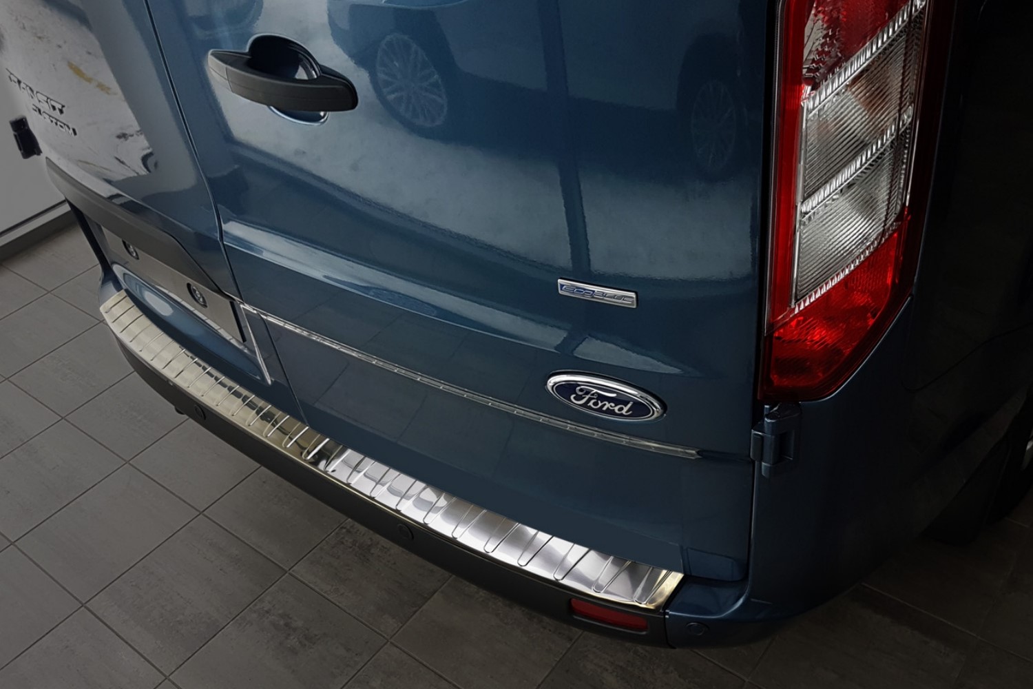 Rear bumper protector Ford Transit & Tourneo Custom 2012-2022 stainless steel brushed