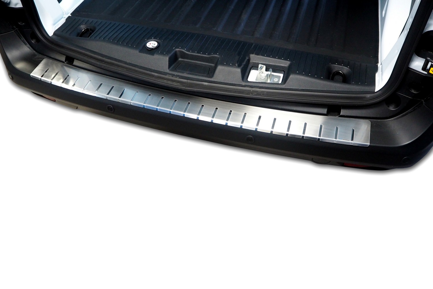 Rear bumper protector suitable for Ford Transit & Tourneo Courier II 2023-present stainless steel brushed