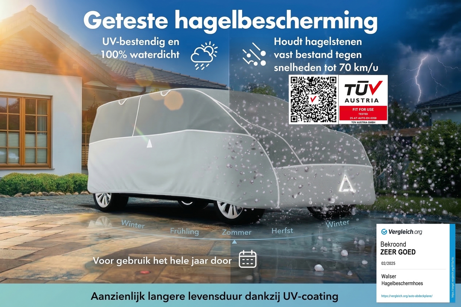 Hagelbeschermhoes Hybrid UV Protect VAN (4)