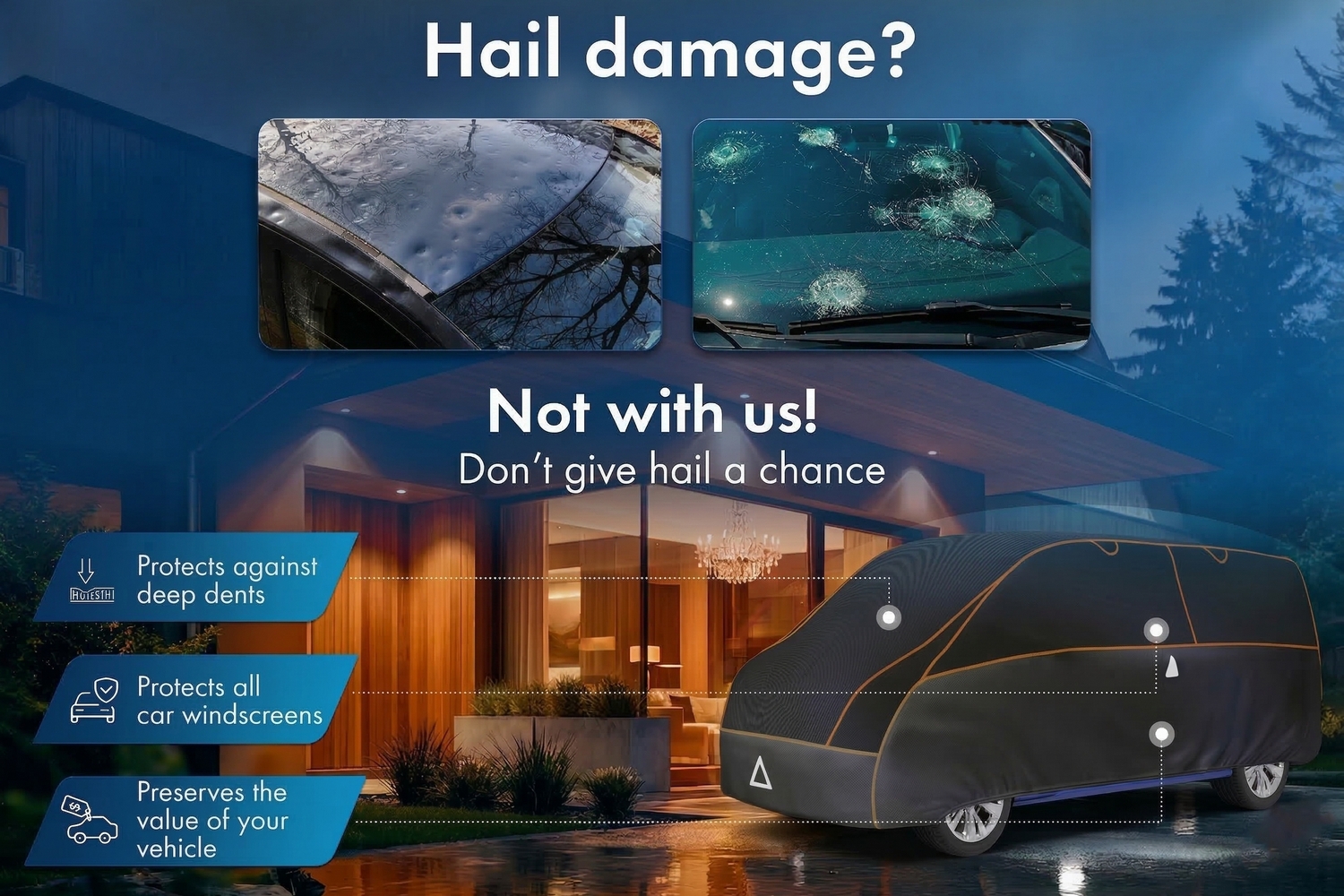 Hail protection cover Perma Protect VAN black / anthracite (3)