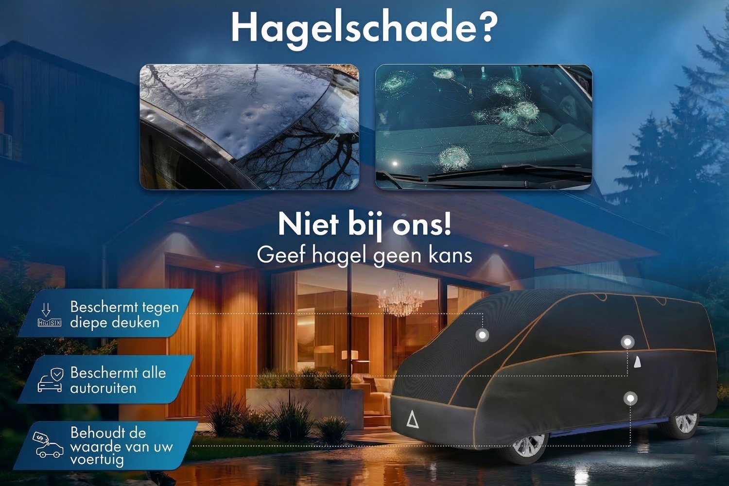 Hagelbeschermhoes Perma Protect VAN zwart / antraciet (3)