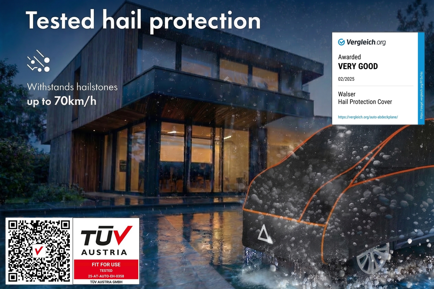 Hail protection cover Perma Protect VAN black / anthracite (4)