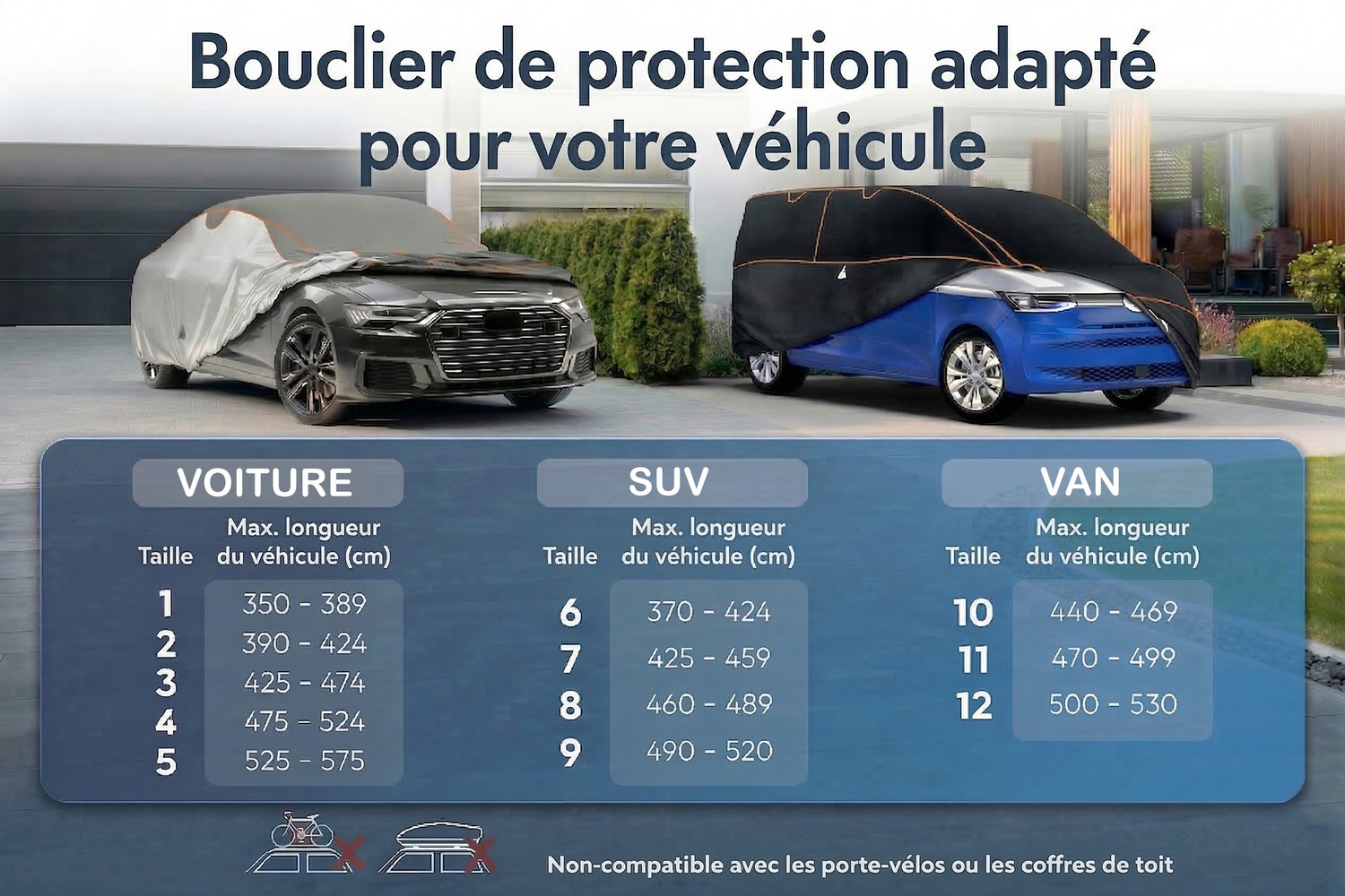 Housse anti-gr&ecirc;le Perma Protect VAN noir / anthracite (7)