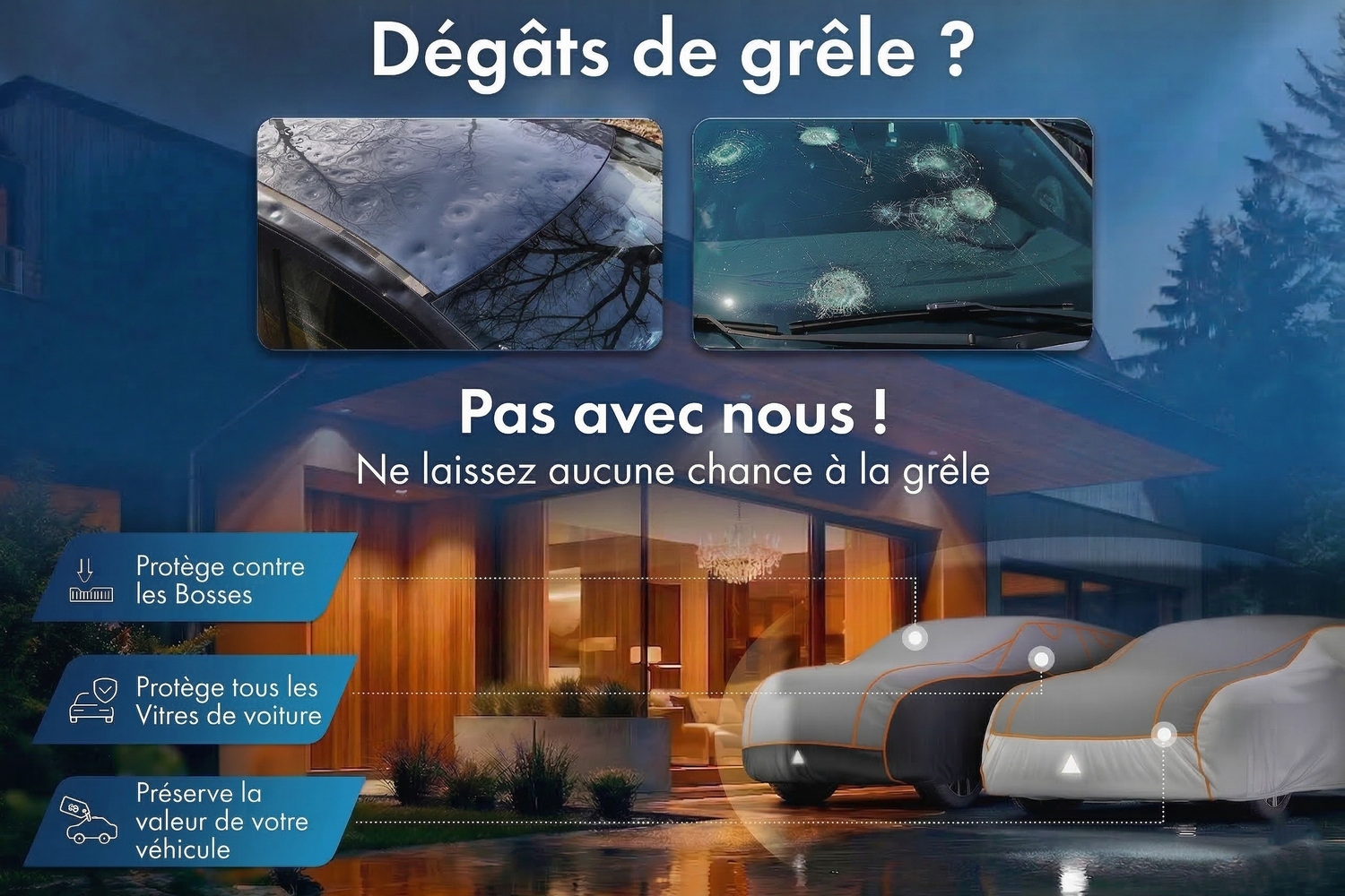 Hail protection cover Perma Protect SUV grey / black (3) Hail protection cover Perma Protect SUV grey / black (3)