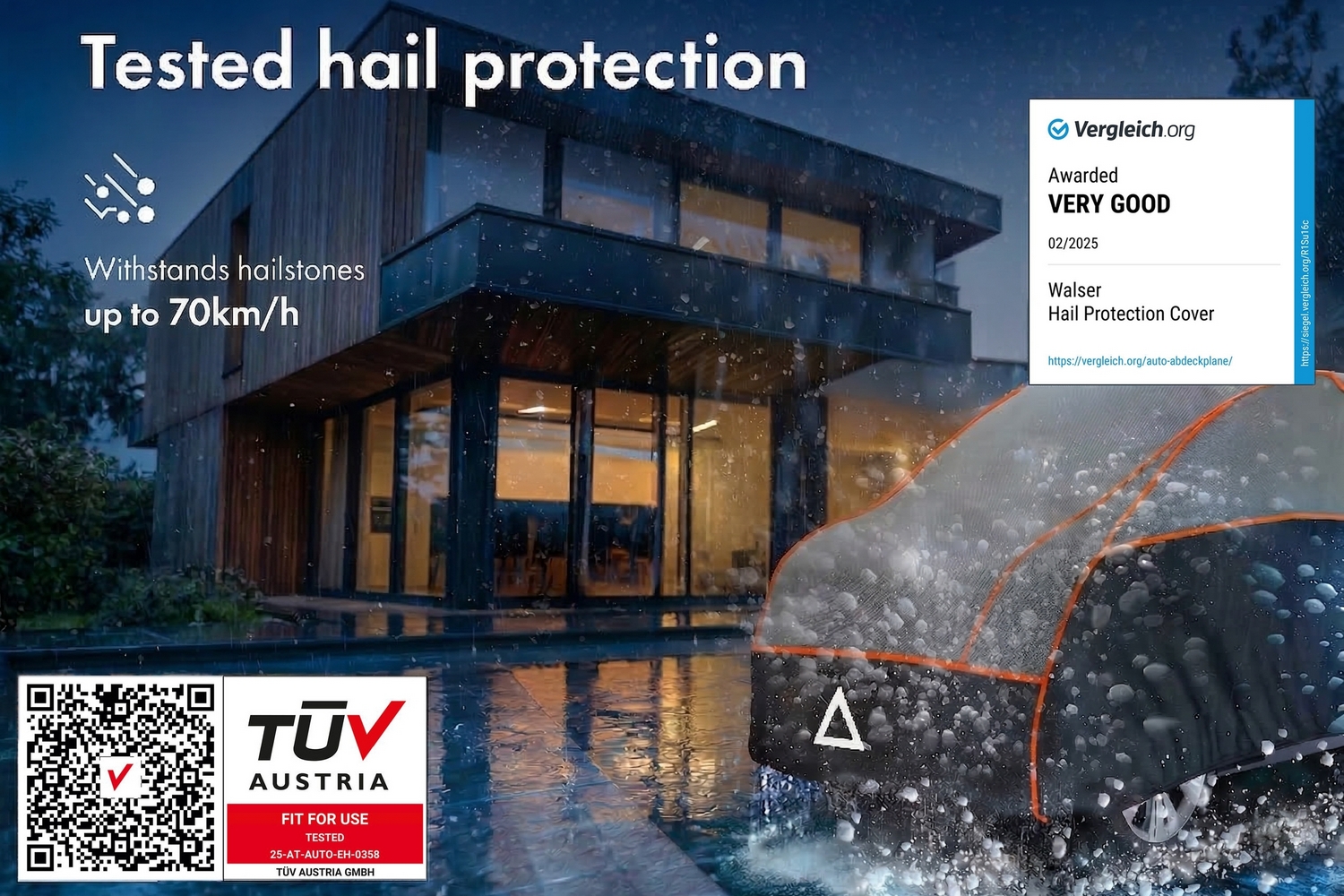 Hail protection cover Perma Protect SUV grey / black (4) Hail protection cover Perma Protect SUV grey / black (4)