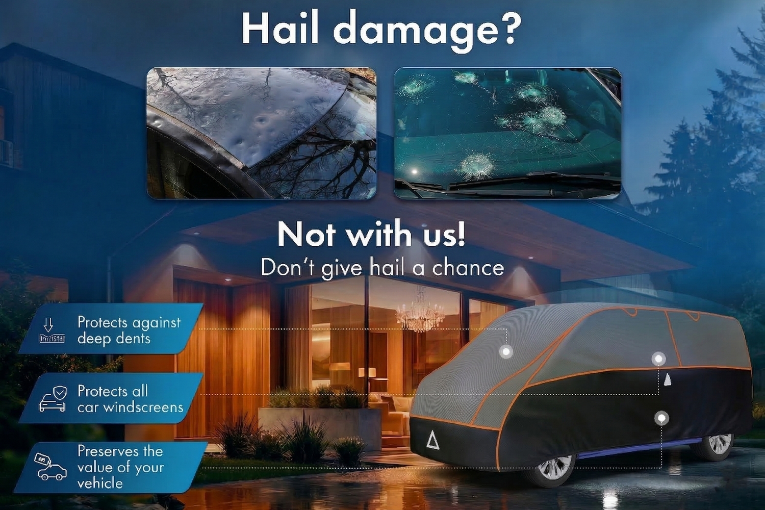 Hail protection cover Perma Protect VAN grey / black (3)