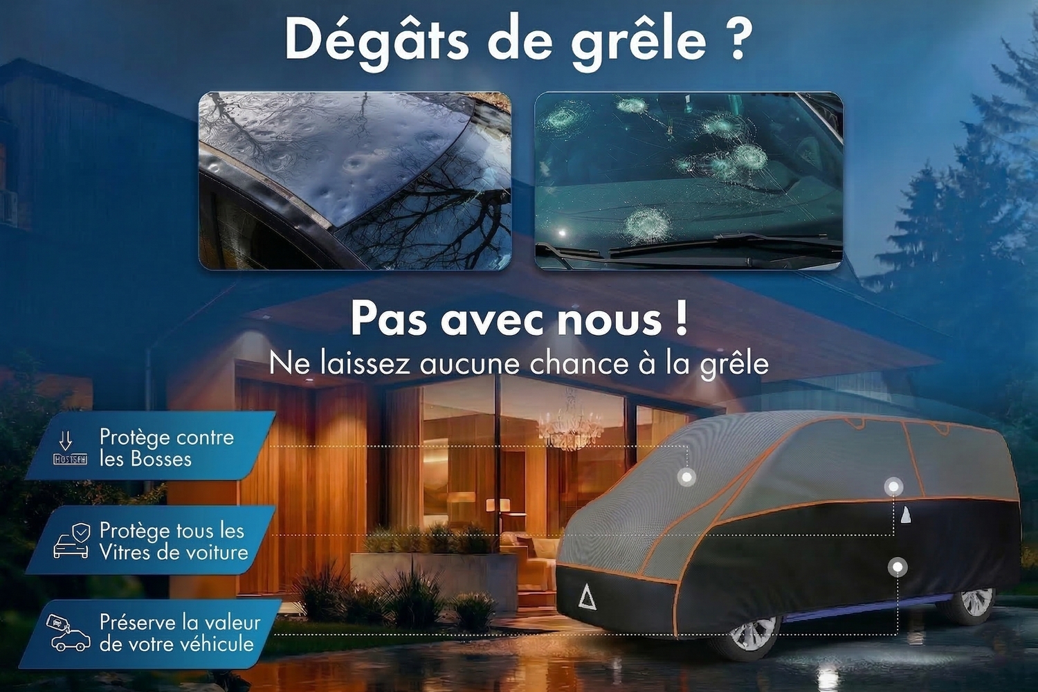 Housse anti-gr&ecirc;le Perma Protect VAN gris / noir (3)