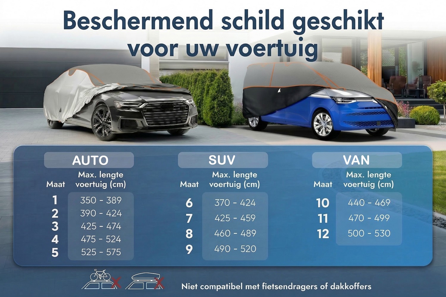 Hagelbeschermhoes Perma Protect VAN grijs / zwart (7) Hagelbeschermhoes Perma Protect VAN grijs / zwart (7)