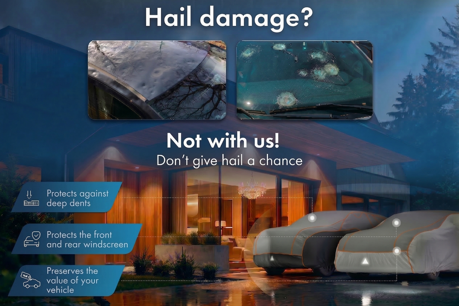 Hail protection cover Perma Protect Passenger Car grey / silver (3) Hail protection cover Perma Protect Passenger Car grey / silver (3)