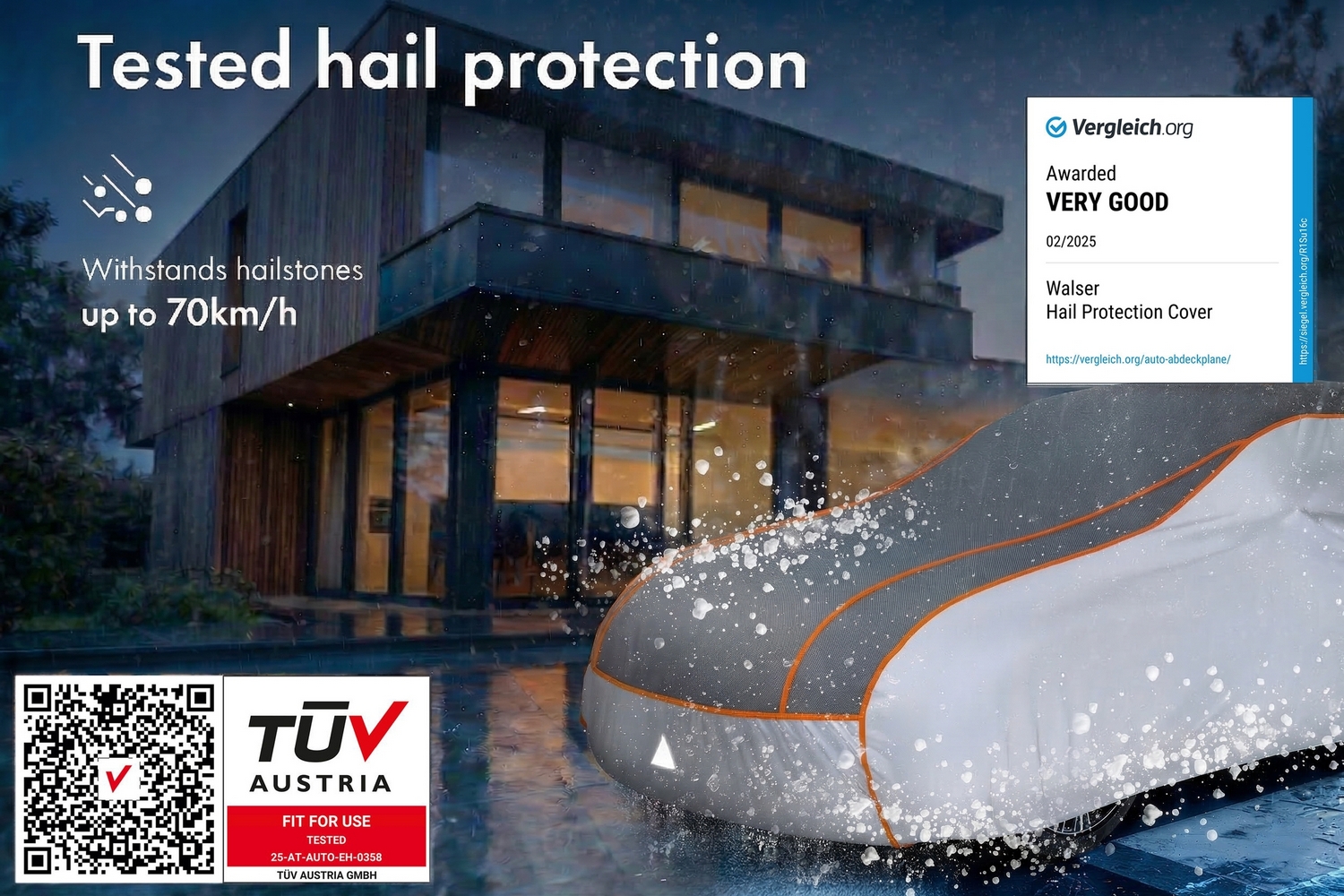 Hail protection cover Perma Protect Passenger Car grey / silver (4) Hail protection cover Perma Protect Passenger Car grey / silver (4)