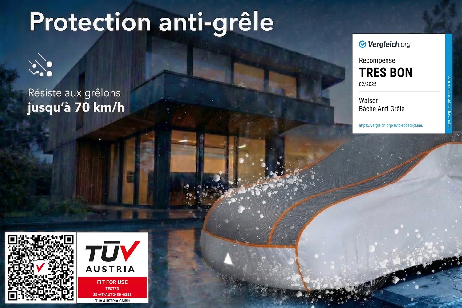 Hail protection cover Perma Protect Passenger Car grey / silver (4)