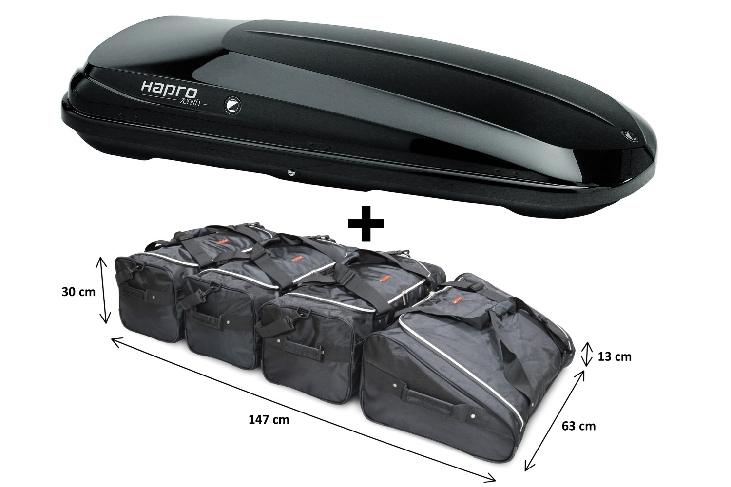 Oxide Federaal Wereldwijd Dakkoffer Hapro Zenith 6.6 Brilliant Black met Car-Bags.com  dakkoffertassenset | CarParts-Expert