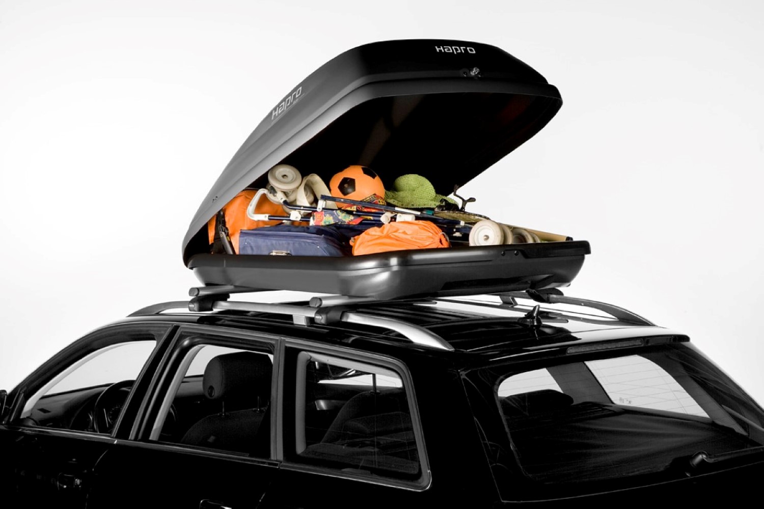 Roof box Hapro Rider 4.4 Anthracite with Car-Bags.com bag set (HAP39750-BB1) (5) Roof box Hapro Rider 4.4 Anthracite with Car-Bags.com bag set (HAP39750-BB1) (5)