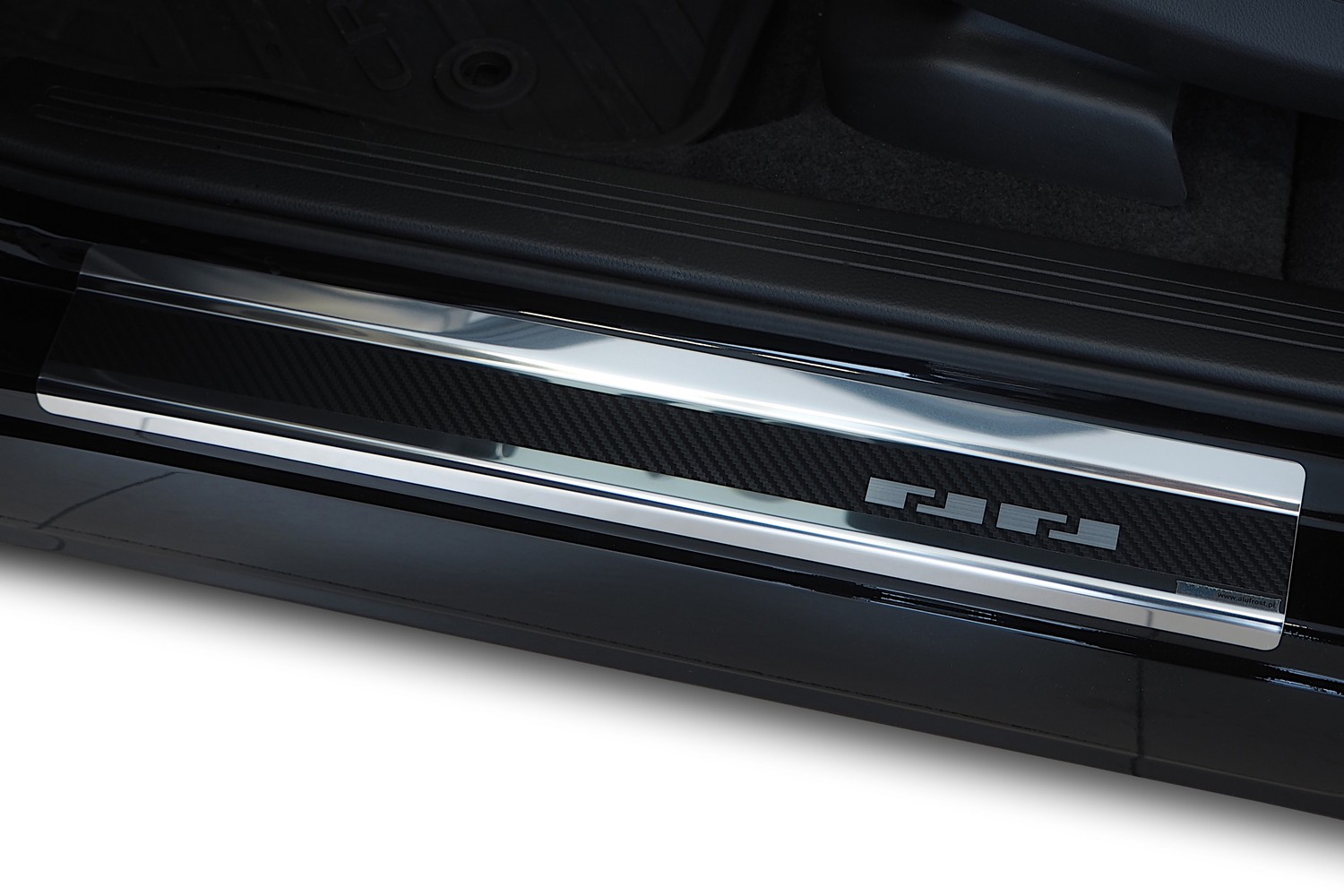 Door sill plates suitable for Honda CR-V VI 2023-present stainless steel - carbon foil