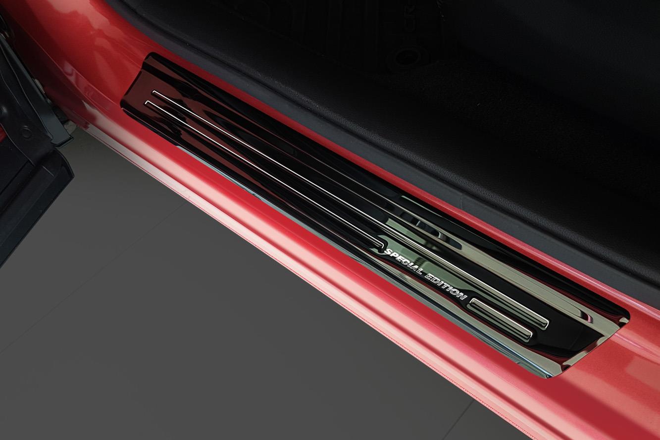 Door sill plates suitable for Honda CR-V V 2018-2023 stainless steel high gloss anthracite 4 pieces