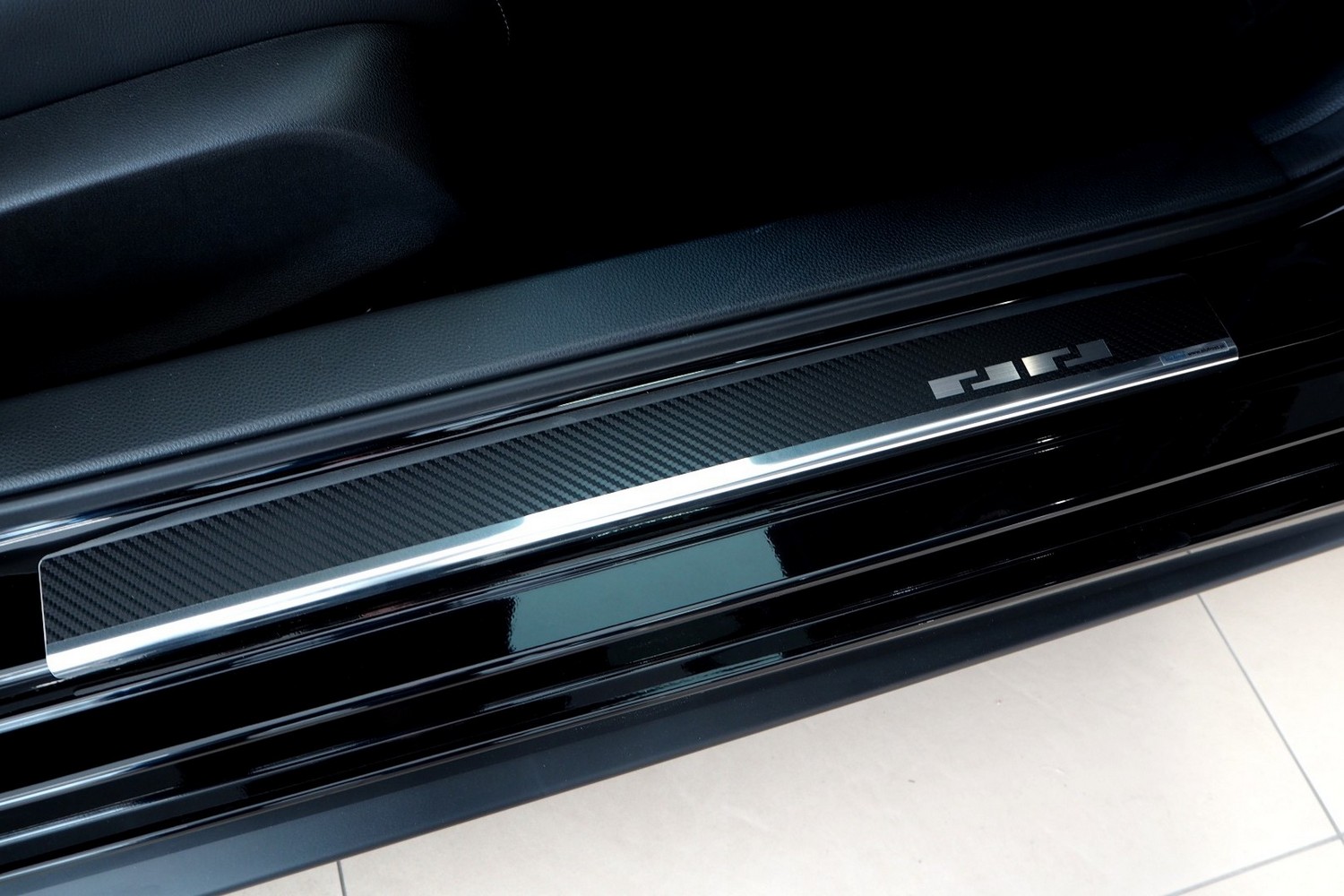 Einstiegsleisten passend für Honda Civic XI 2021-heute 5-Türer Schrägheck Edelstahl - Carbon Folie