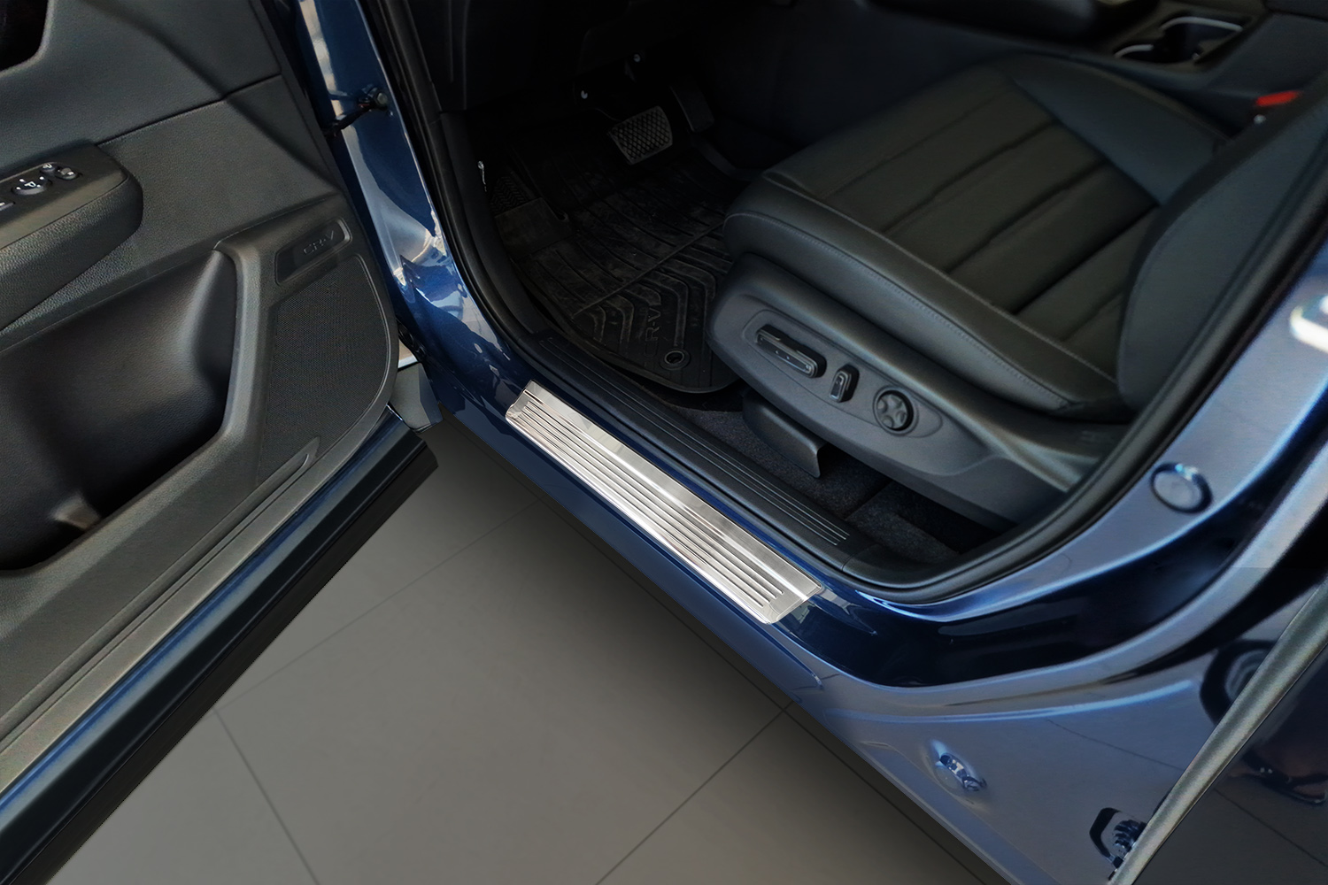 Door sill plates suitable for Honda CR-V VI 2023-present stainless steel brushed 4 pieces